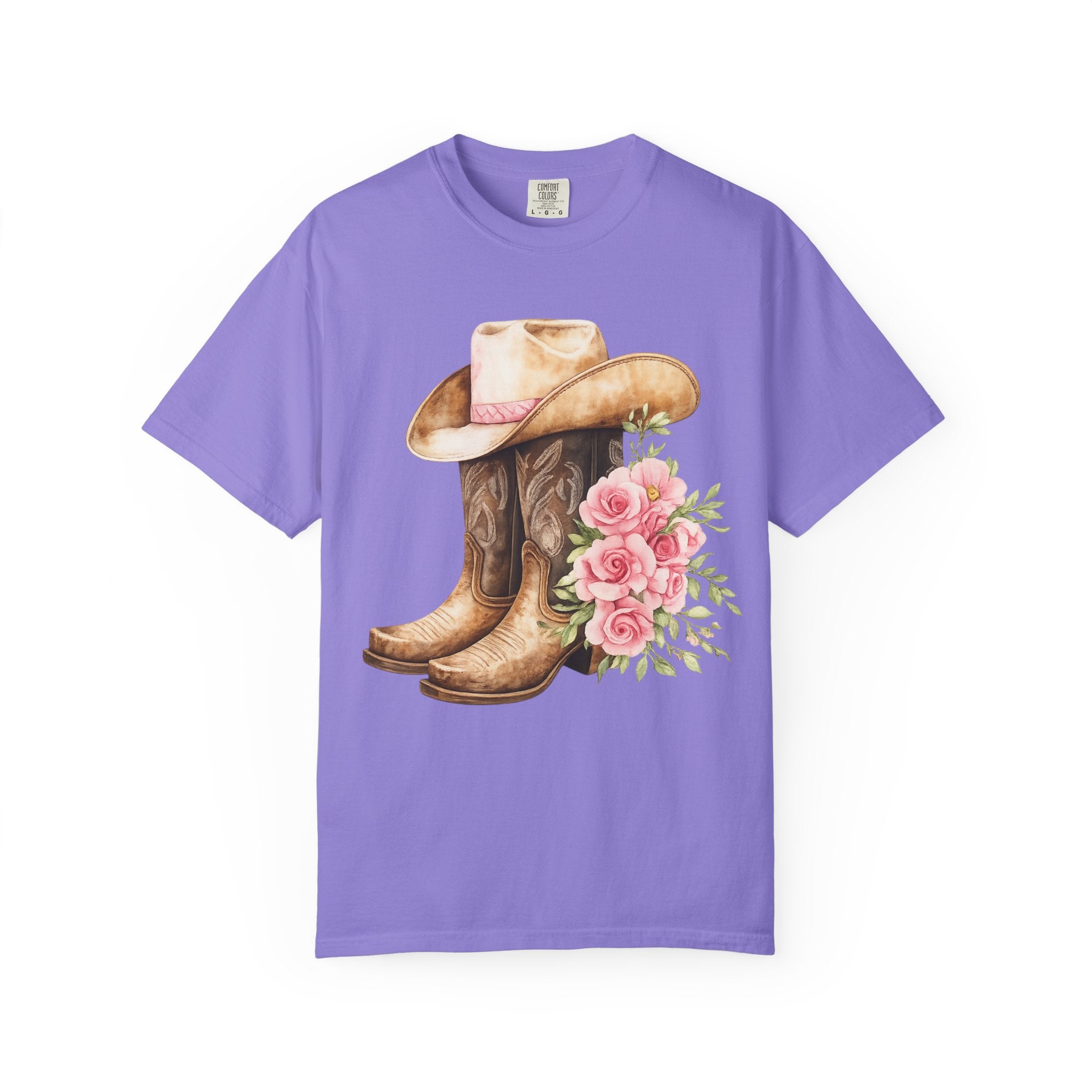 Cowboy Boots & Hat Floral T-Shirt — Western Country Floral Tee