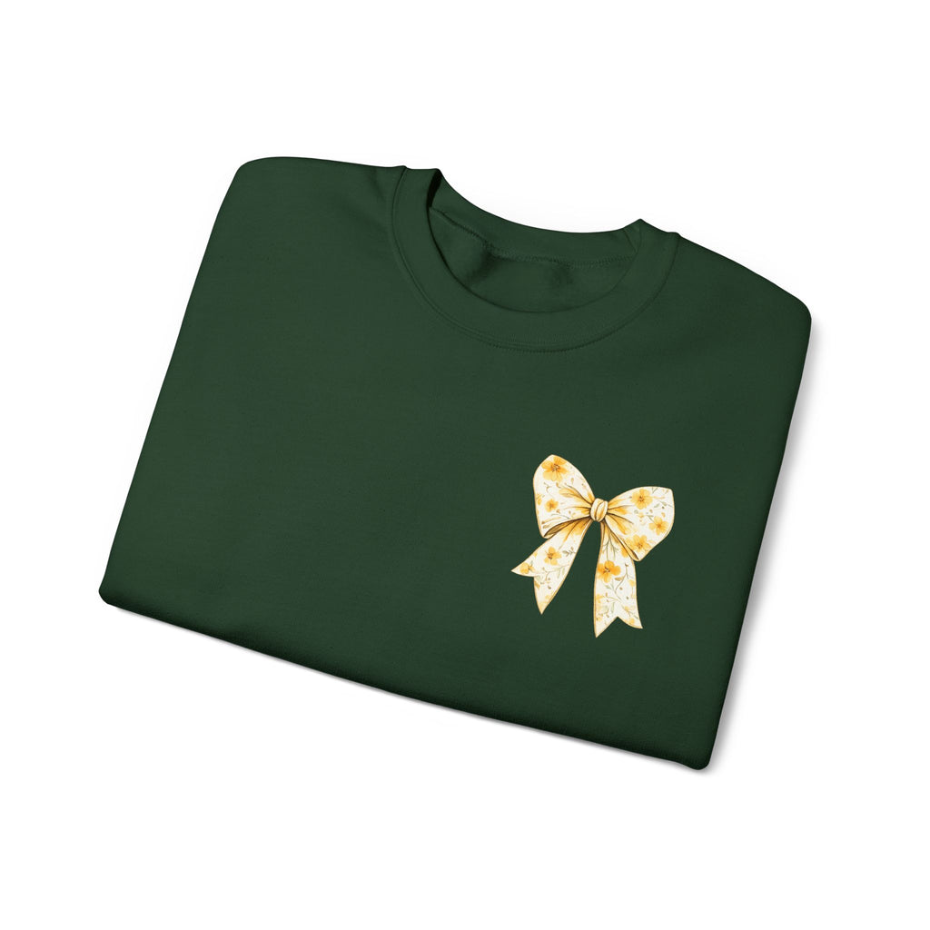Crewneck Sweatshirt — “God Says You Are” Inspirational Bow Graphic