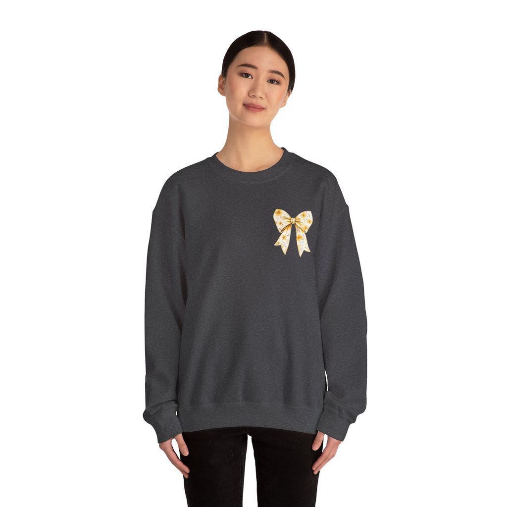 Crewneck Sweatshirt — “God Says You Are” Inspirational Bow Graphic