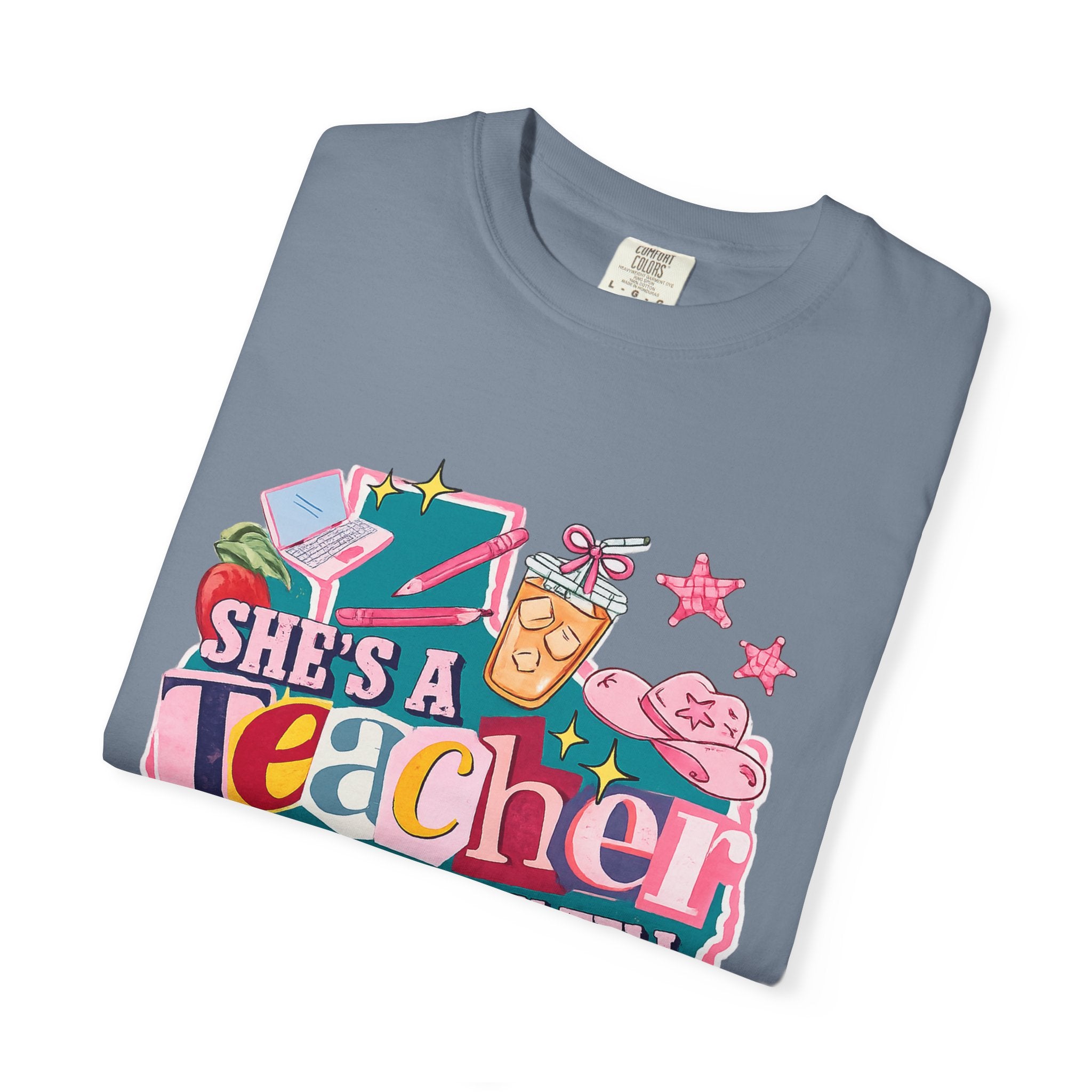 She's A Teacher I Can Tell T-Shirt — Cute Colorful Teacher Gift Tee