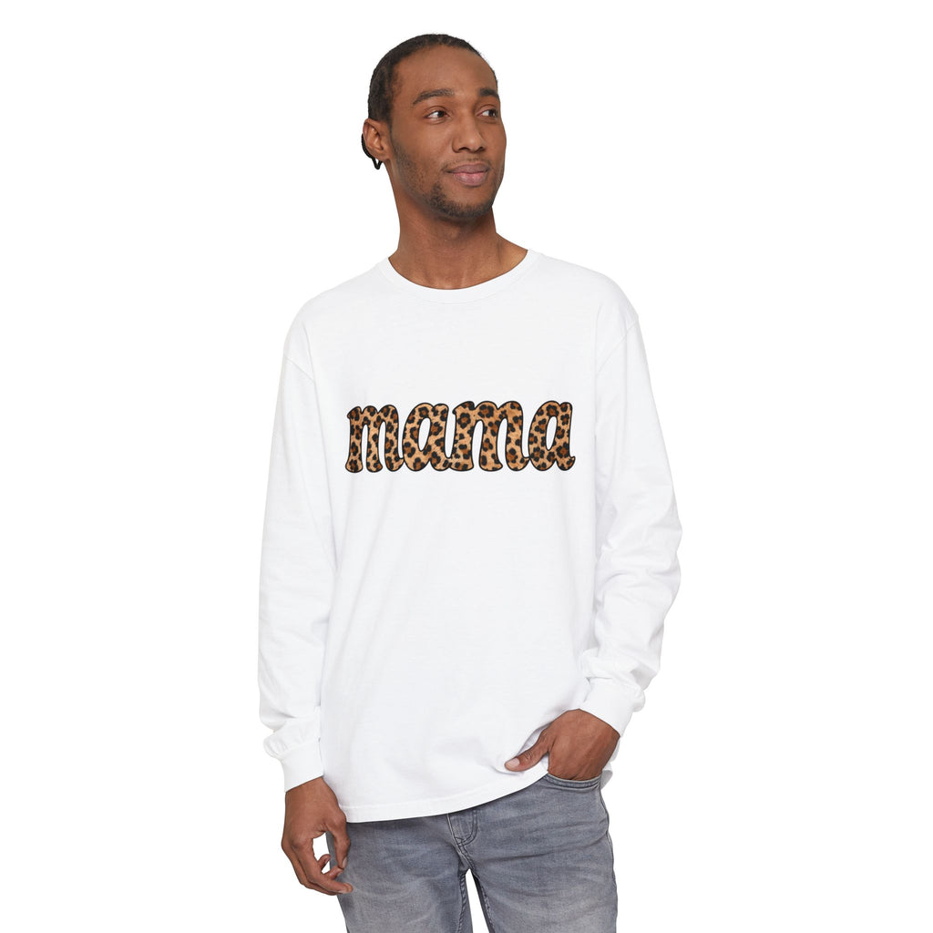 Mama Leopard Print Long Sleeve Tee