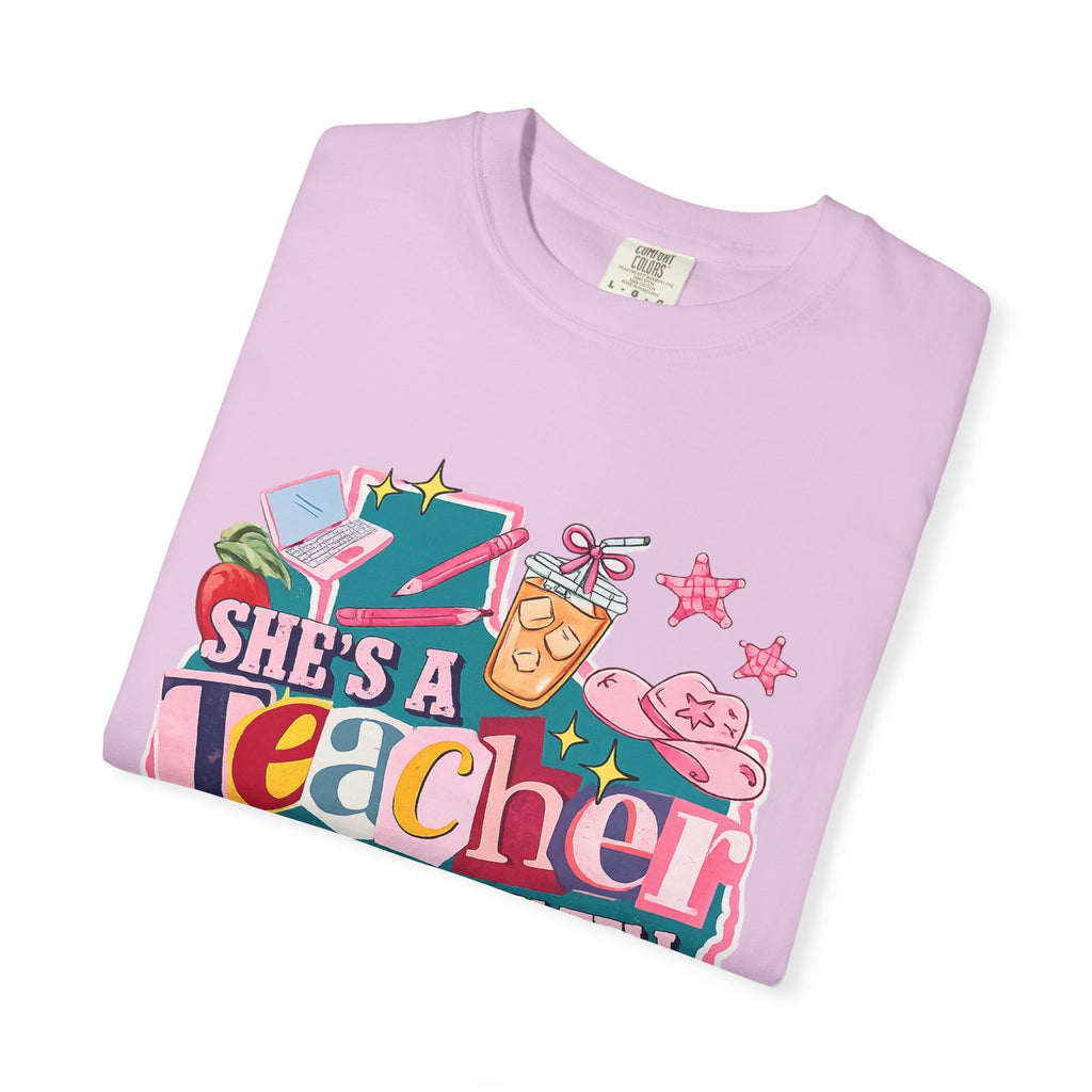 She's A Teacher I Can Tell T-Shirt — Cute Colorful Teacher Gift Tee