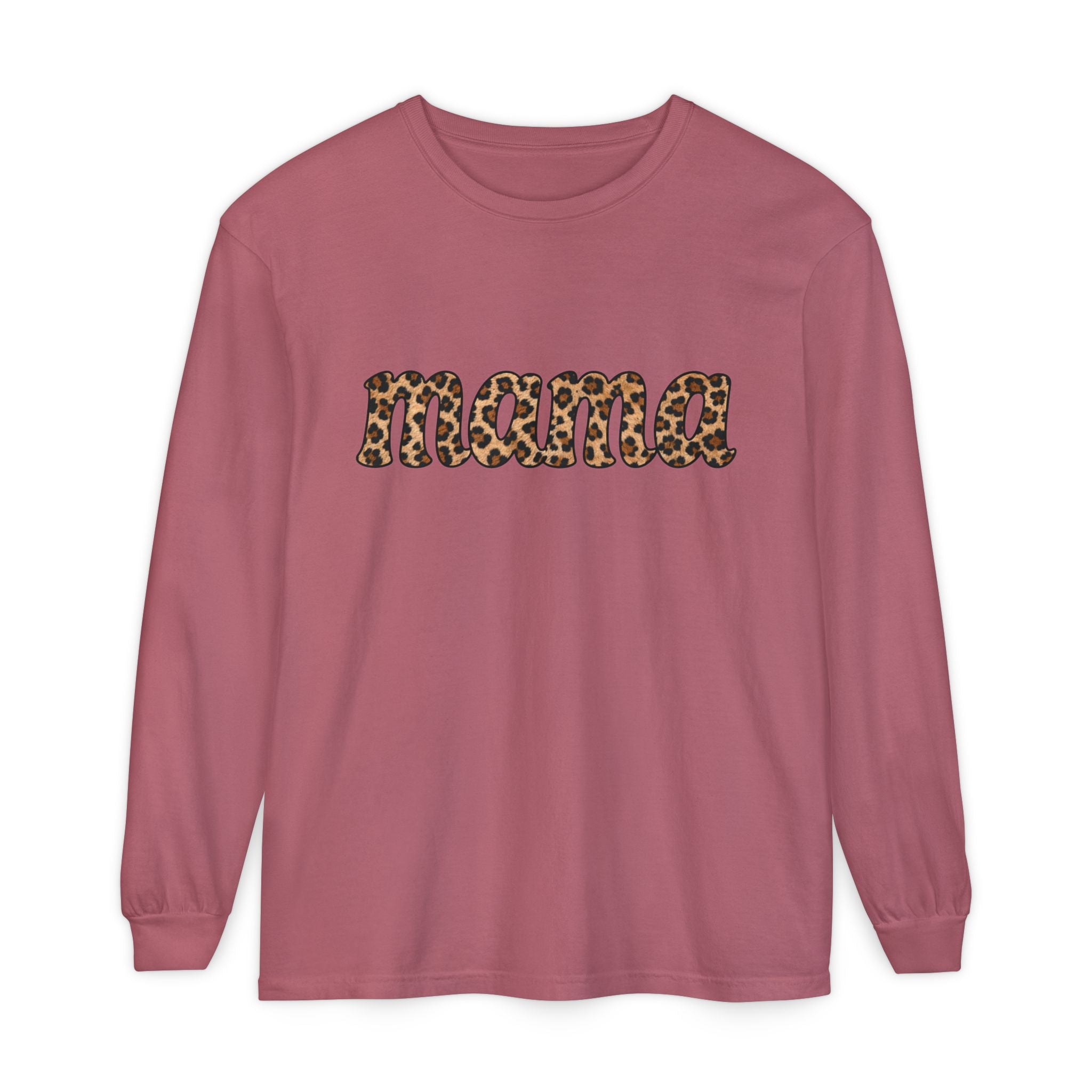 Mama Leopard Print Long Sleeve Tee
