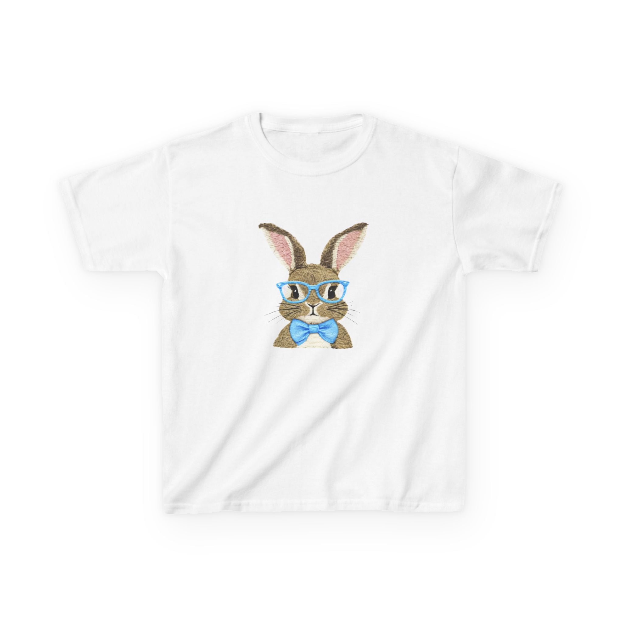 Kids Bunny with Glasses Tee — Cute Bow Tie Rabbit Shirt for Children