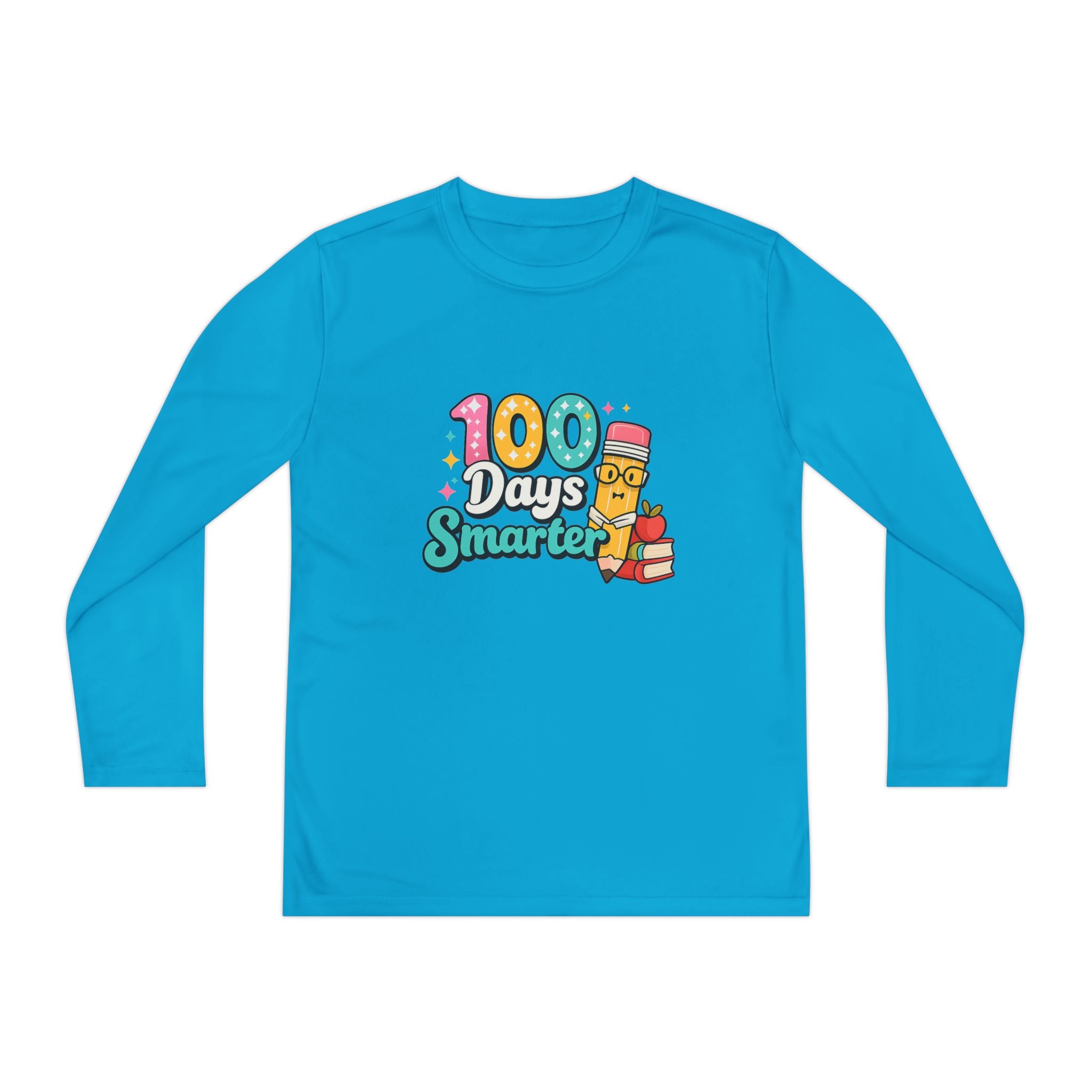 Youth Long Sleeve Tee - "100 Days Smarter" School Celebration Shirt