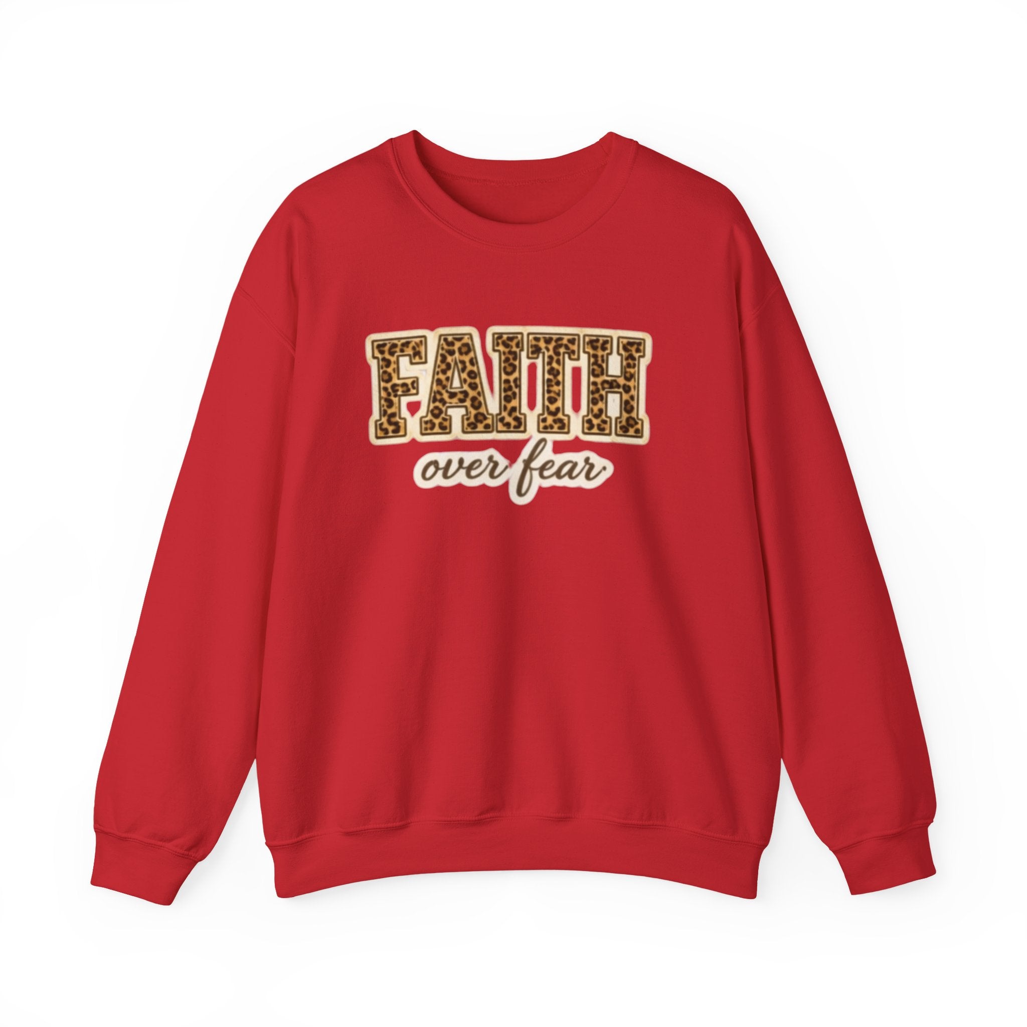 Faith Over Fear Leopard Graphic Sweatshirt