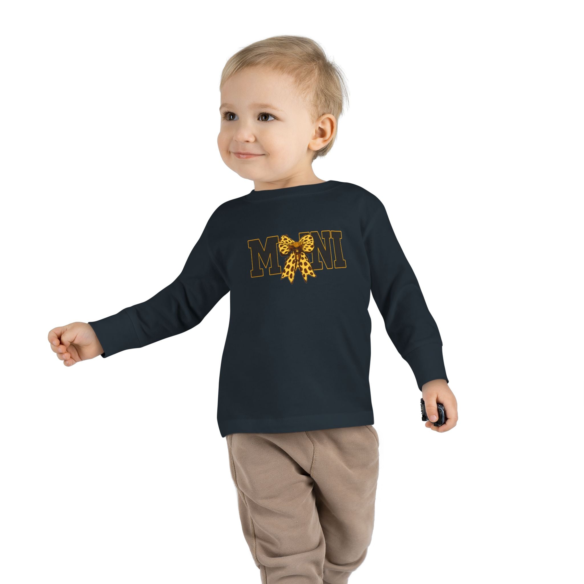 Mini Leopard Bow Toddler Long Sleeve Tee