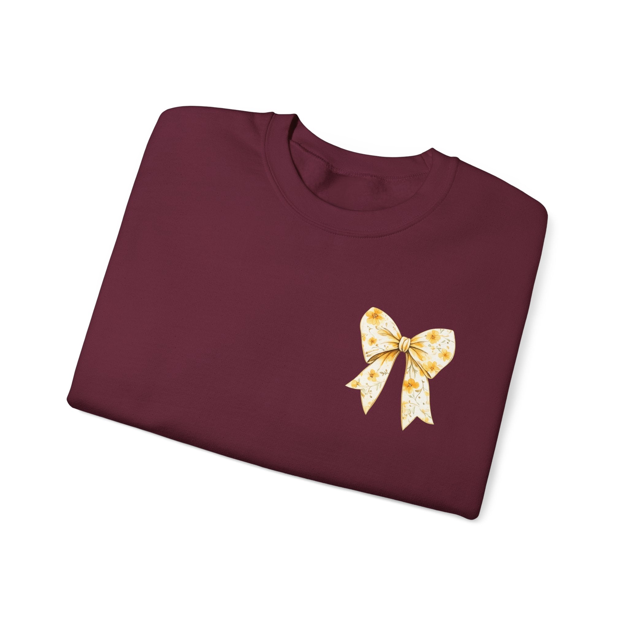 Crewneck Sweatshirt — “God Says You Are” Inspirational Bow Graphic