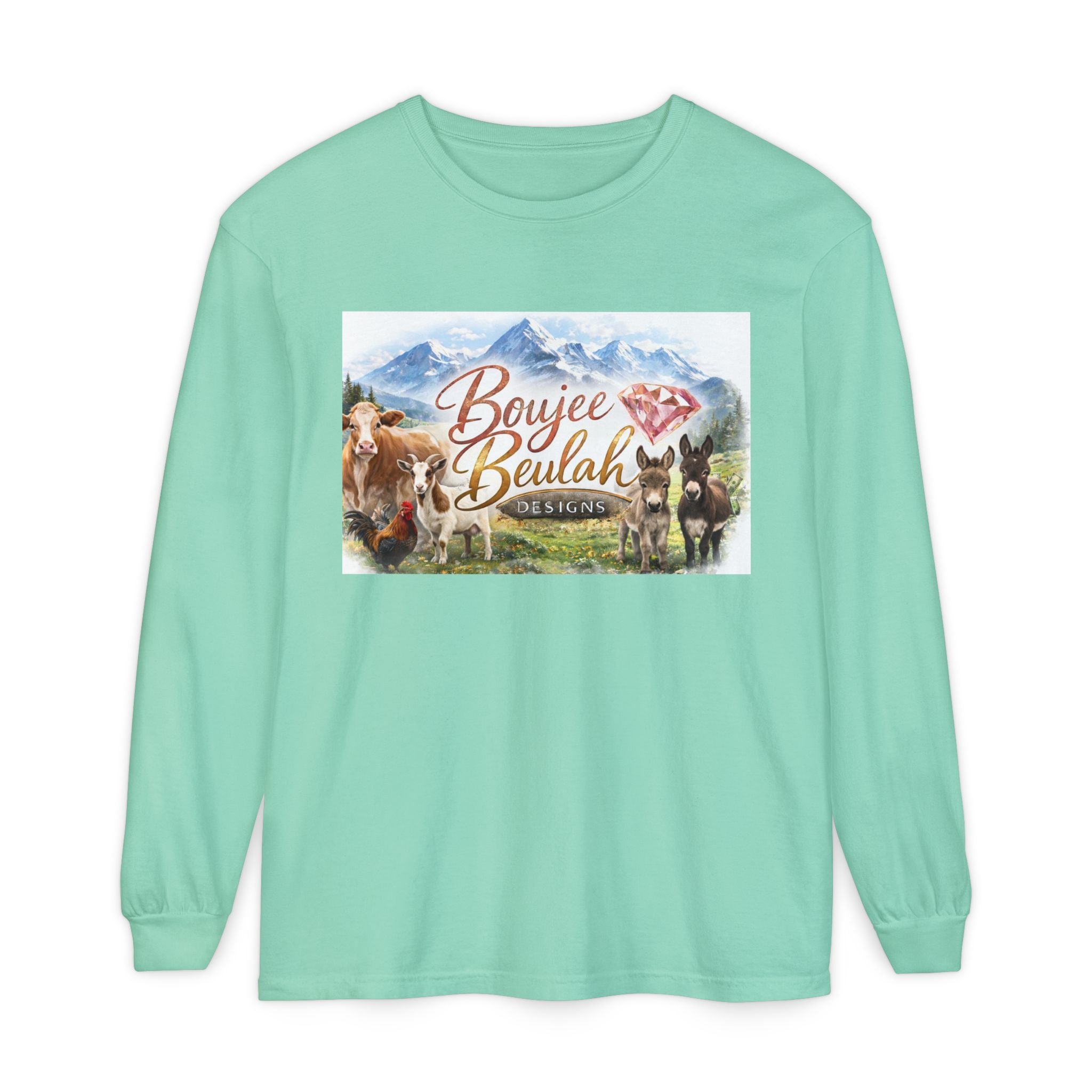 Boujee Beulah Farm Crew Long Sleeve T-Shirt