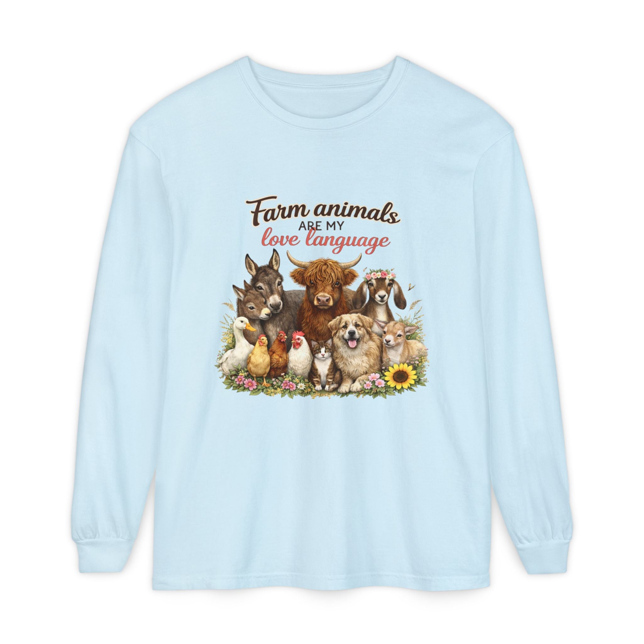 Farm Animals Are My Love Language Long Sleeve Tee