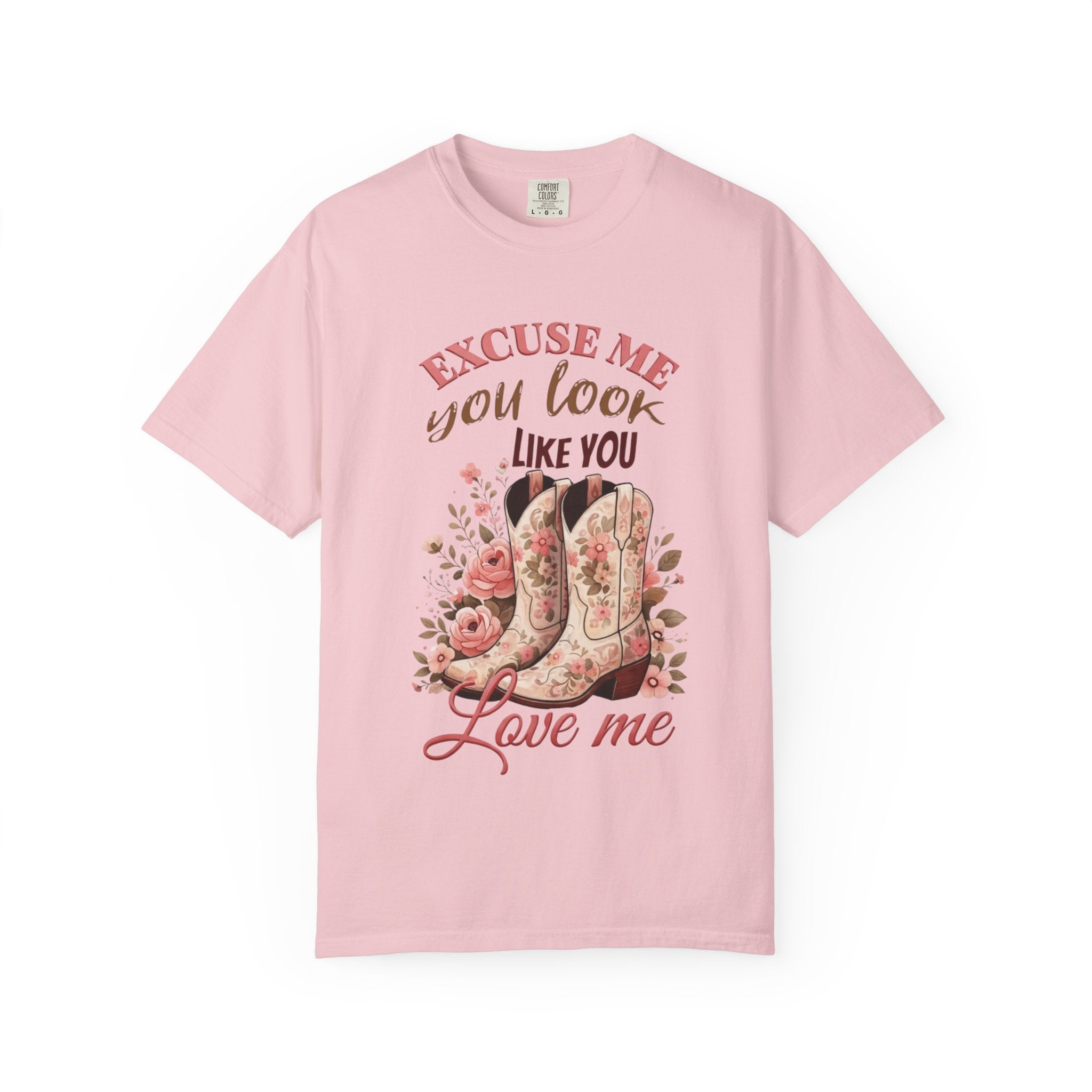 Excuse Me You Look Like You Love Me T-Shirt — Floral Cowboy Boots Graphic Tee