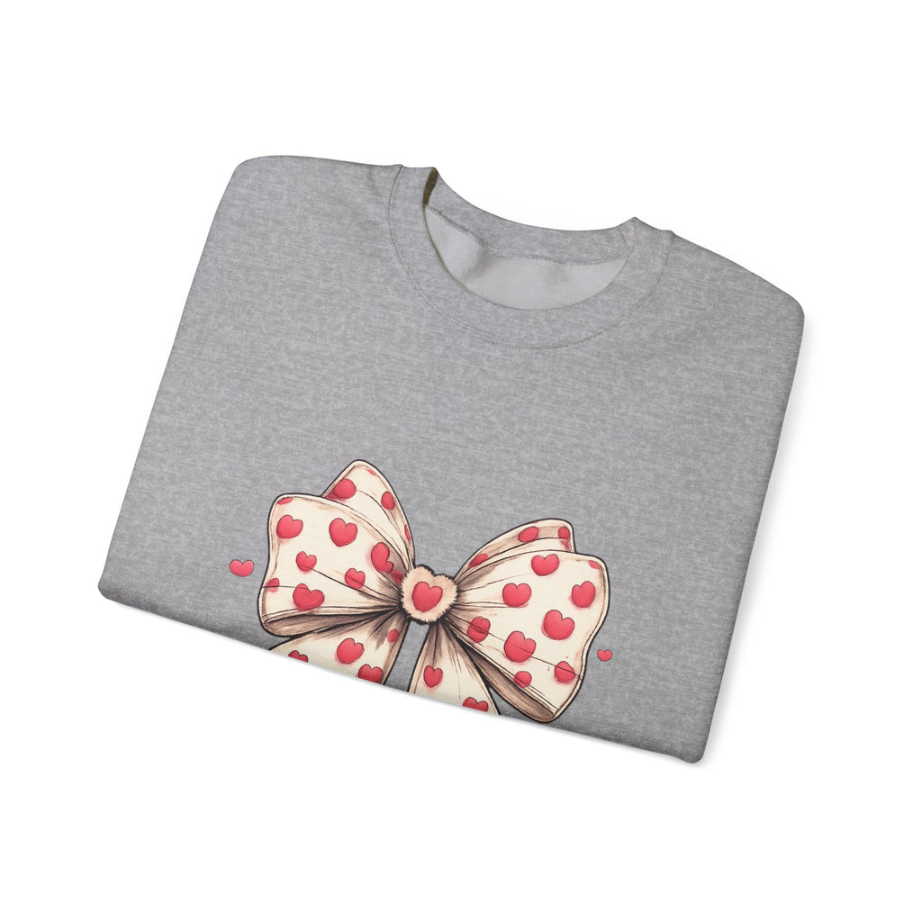 Heart Bow Crewneck Sweatshirt – Cute Valentine’s Day Pullover