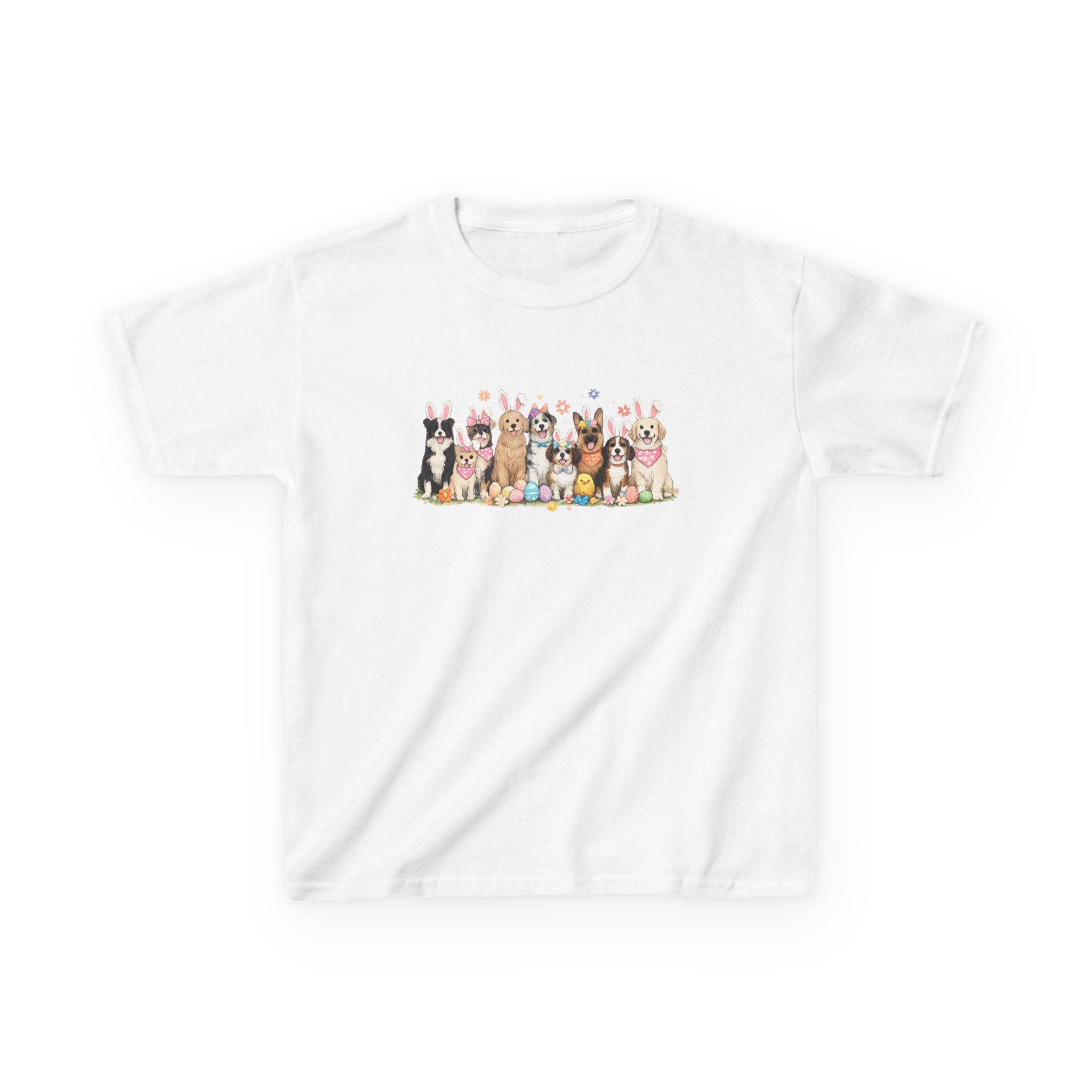 Kids Tee — Cute Row of Party Dogs Graphic