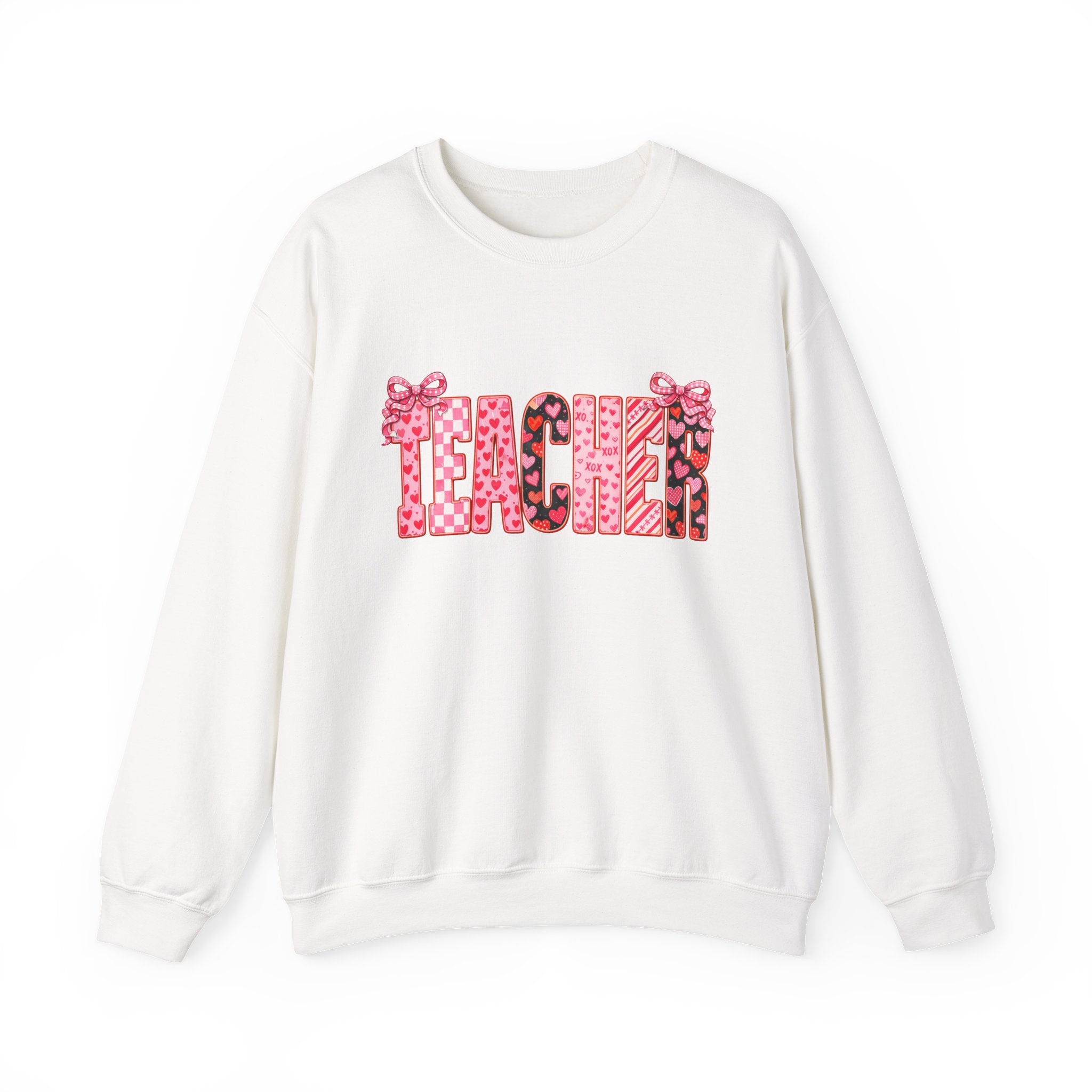 Teacher Leopard Heart Crewneck Sweatshirt