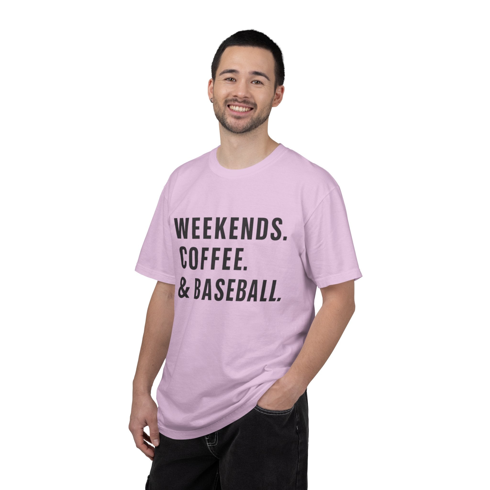 Weekends. Coffee. & Baseball. T-Shirt — Casual Baseball Fan Tee