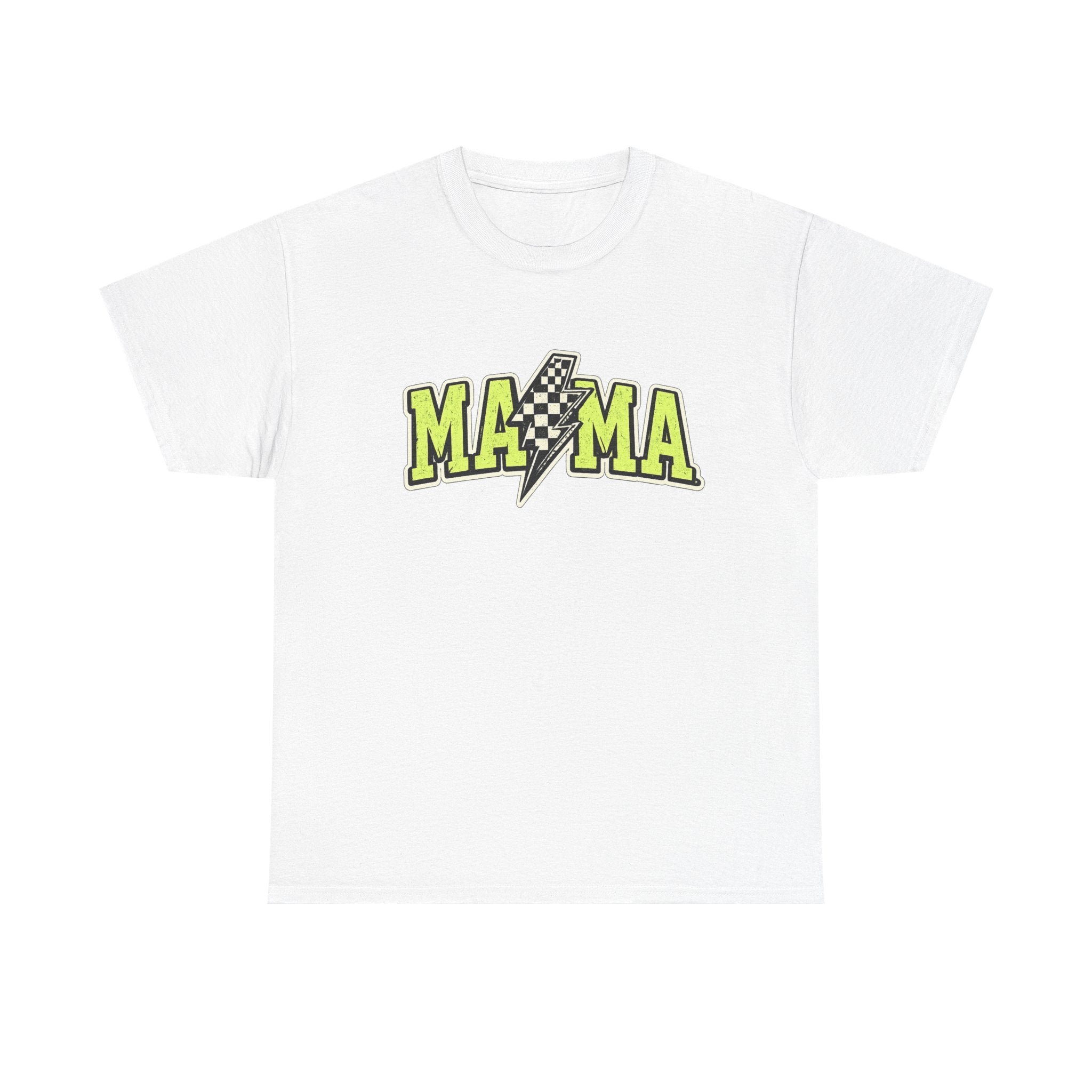 Mama Lightning Bolt Tee – Bold Neon Racing Mom T-Shirt