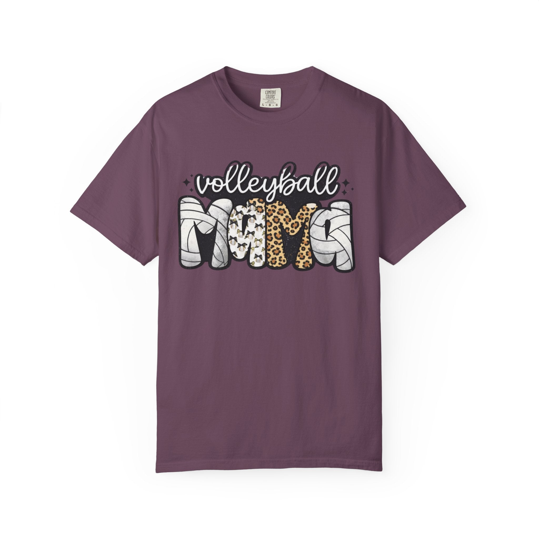 Volleyball Mom T-Shirt — Leopard & Ball Graphic Tee for Coaches & Fans