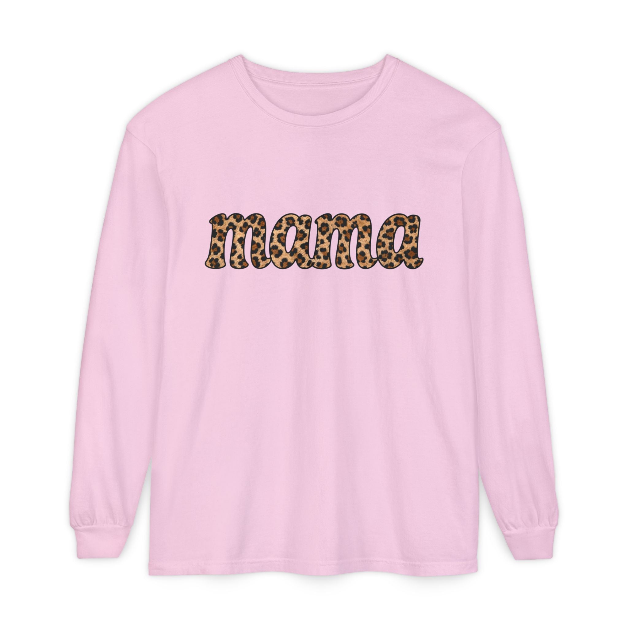 Mama Leopard Print Long Sleeve Tee