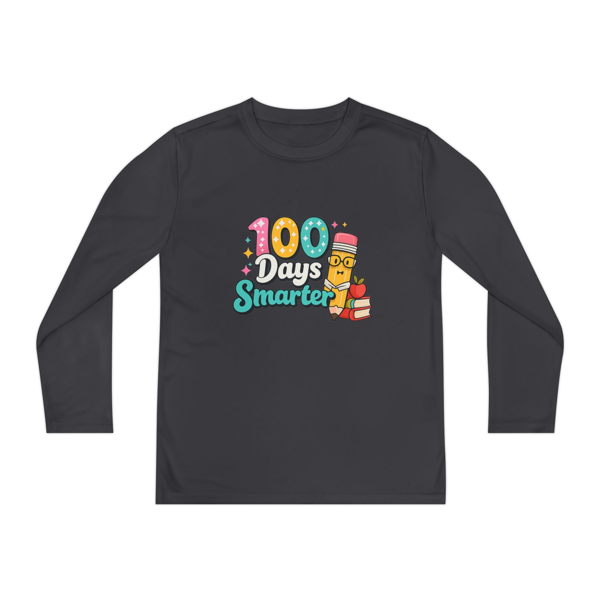Youth Long Sleeve Tee - "100 Days Smarter" School Celebration Shirt