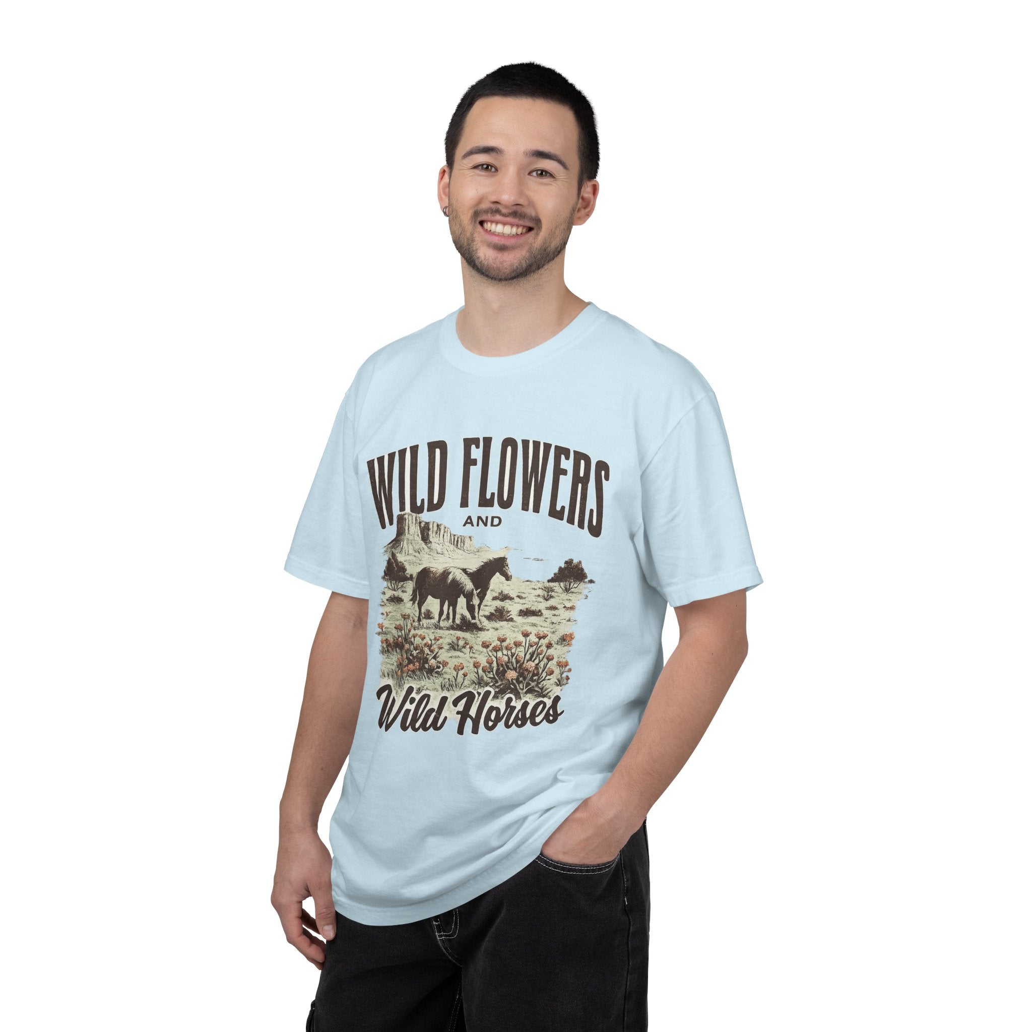 Wild Flowers and Wild Horses Graphic T-Shirt