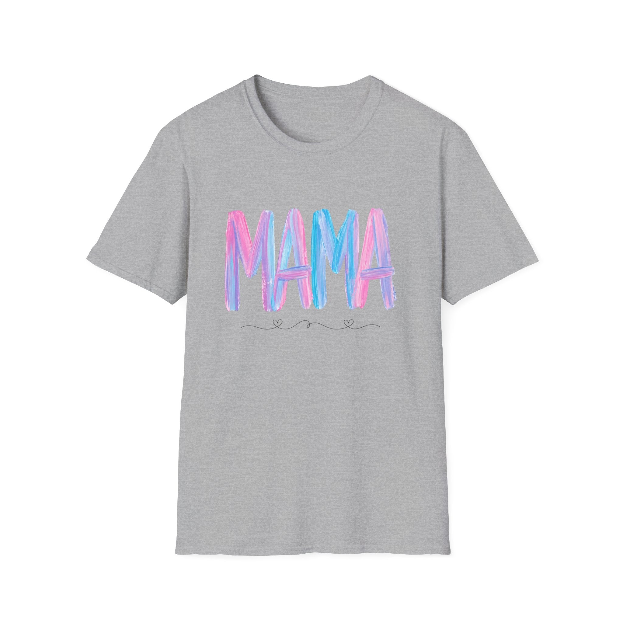 Mama Brushstroke T‑Shirt — Pastel Watercolor Mom Tee for Mother’s Day