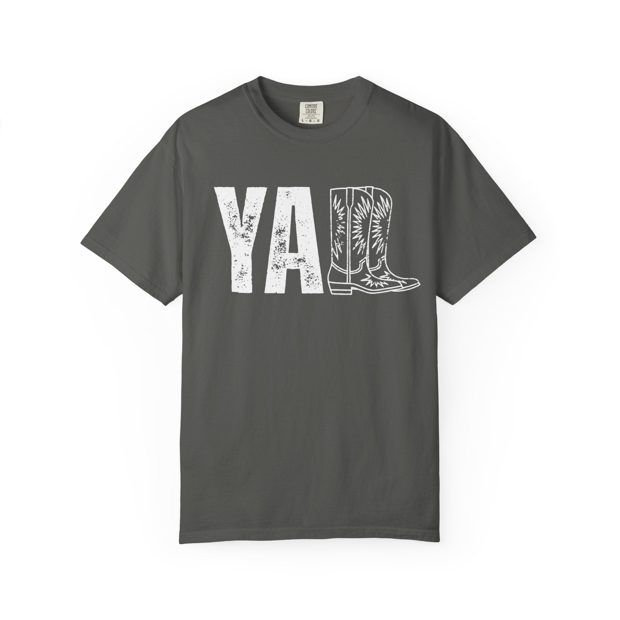 YA Boot Graphic T-Shirt — Distressed Cowboy Boots Tee