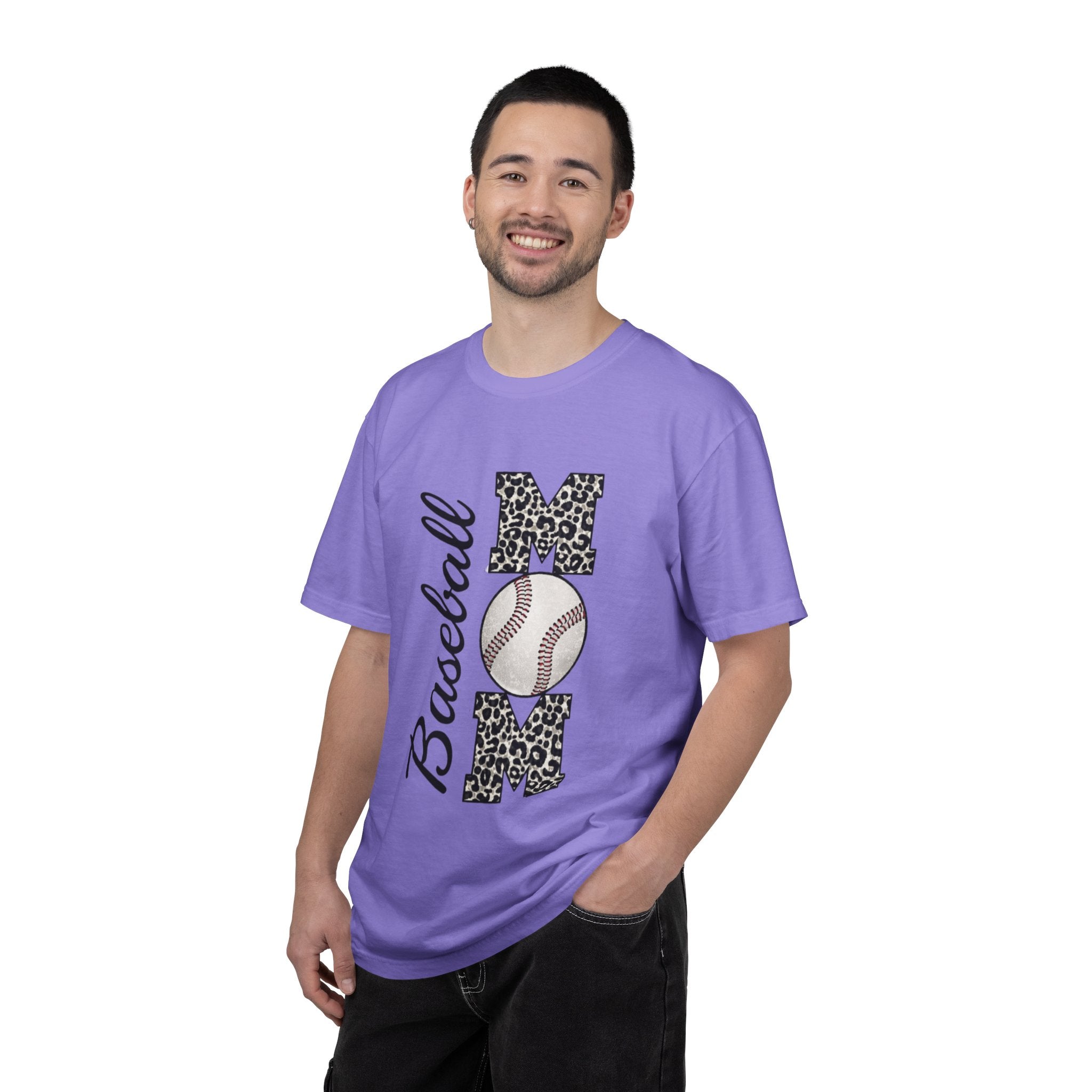Baseball Mom Leopard Print T-Shirt — Baseball Mom Tee with Baseball Graphic