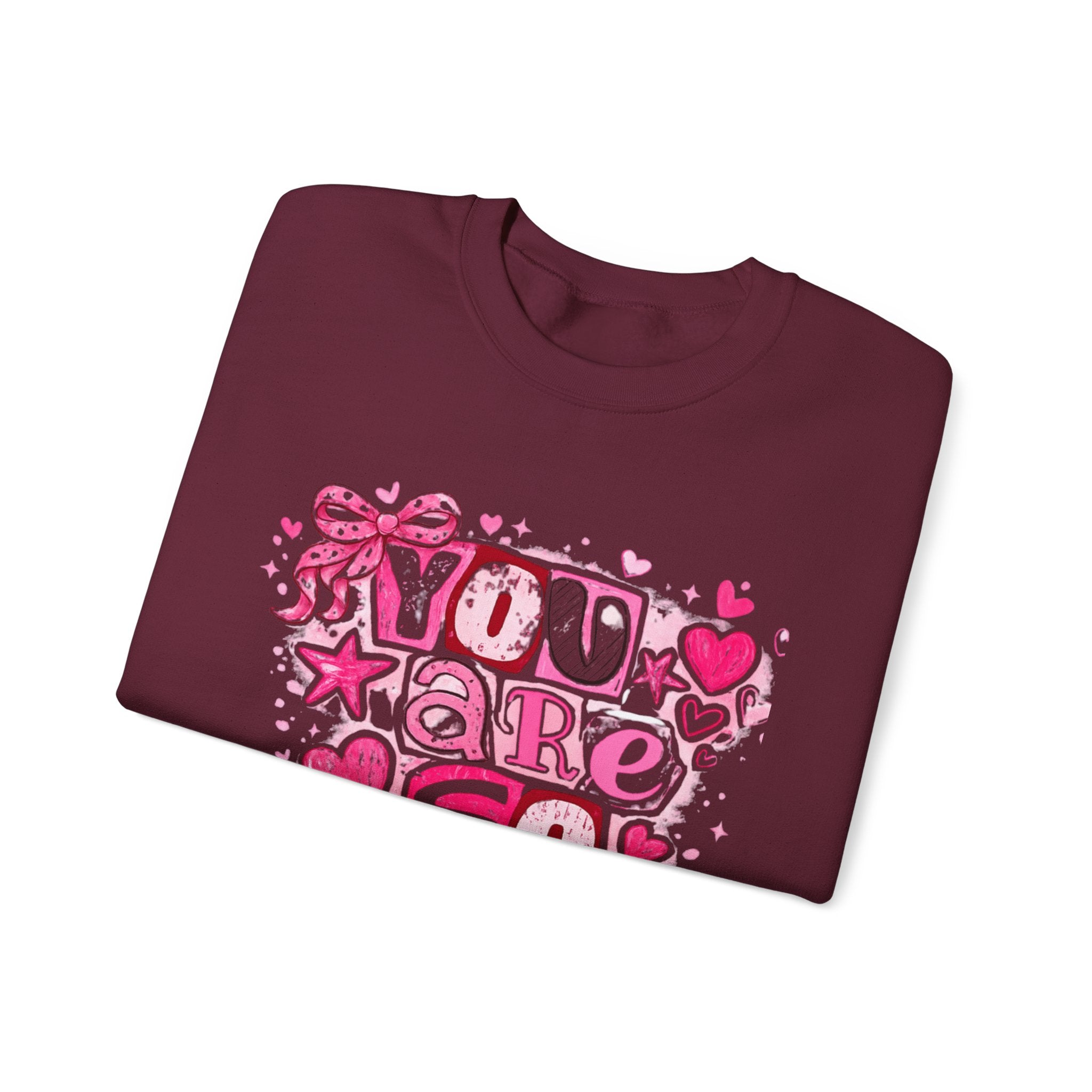 Crewneck Sweatshirt — "You Are So Loved" Christian Heart Design (John 3:16)