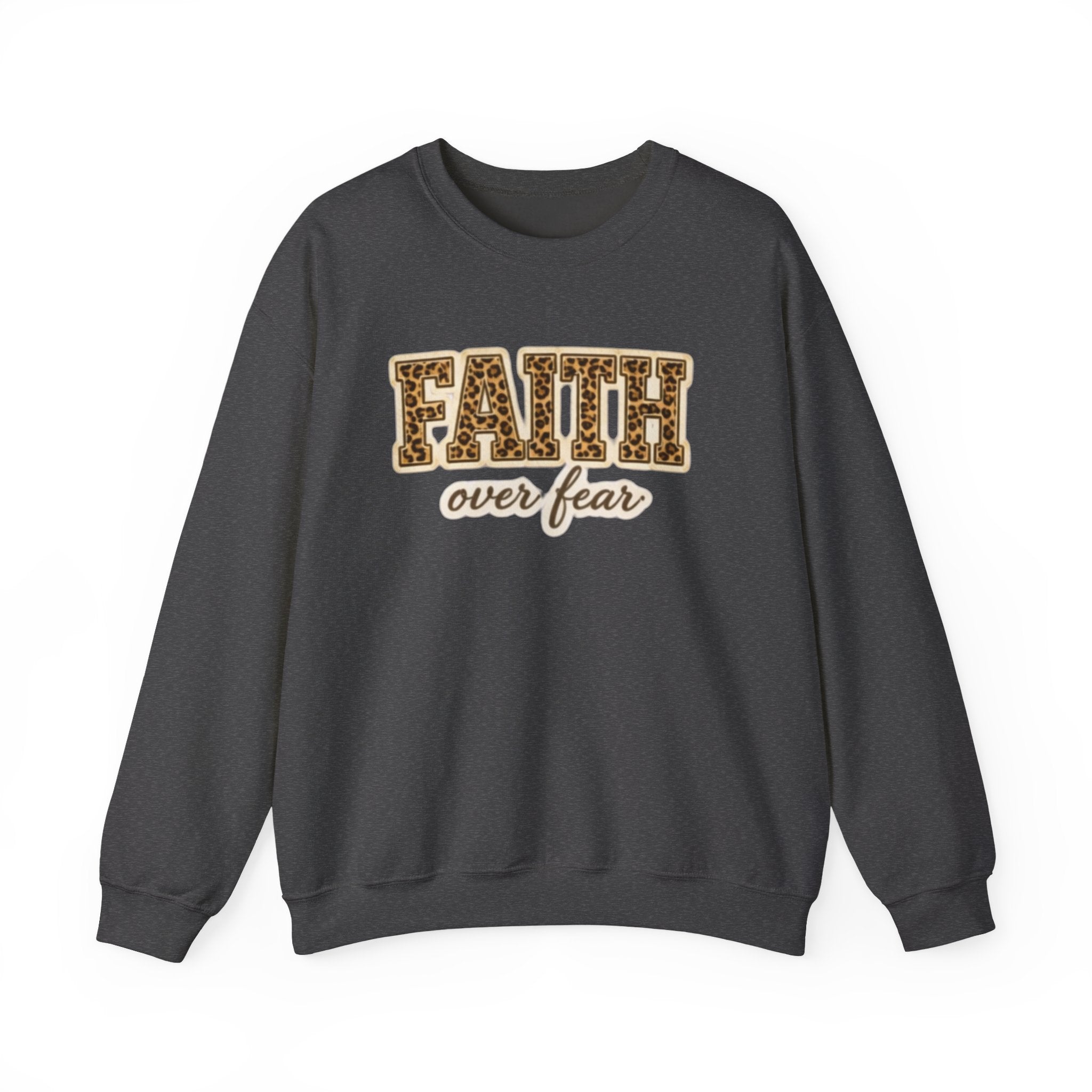 Faith Over Fear Leopard Graphic Sweatshirt