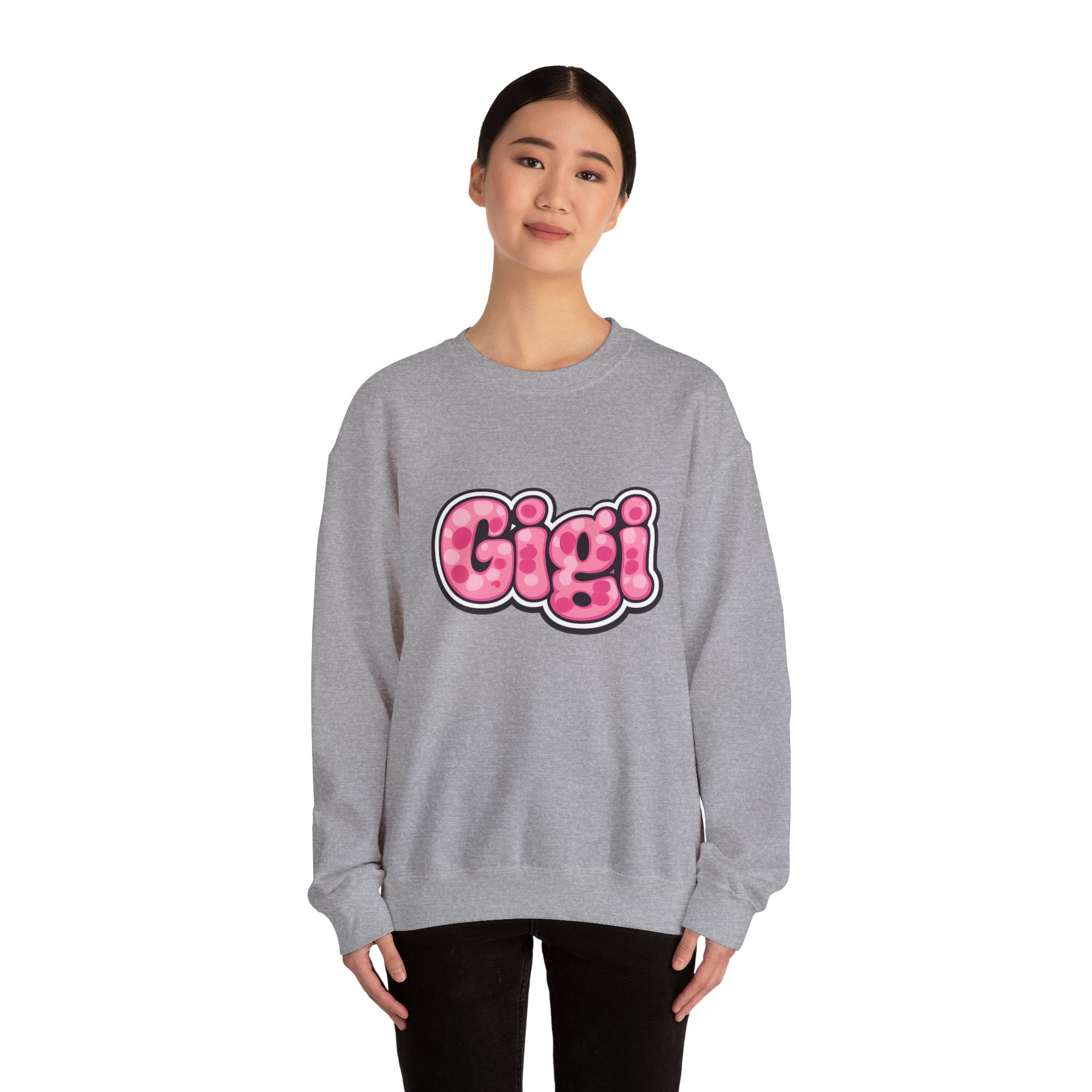 Gigi Pink Bubble Letter Crewneck Sweatshirt