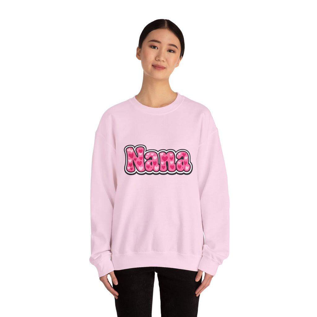 Nana Pink Bubble Text Sweatshirt — Cozy Grandma Gift