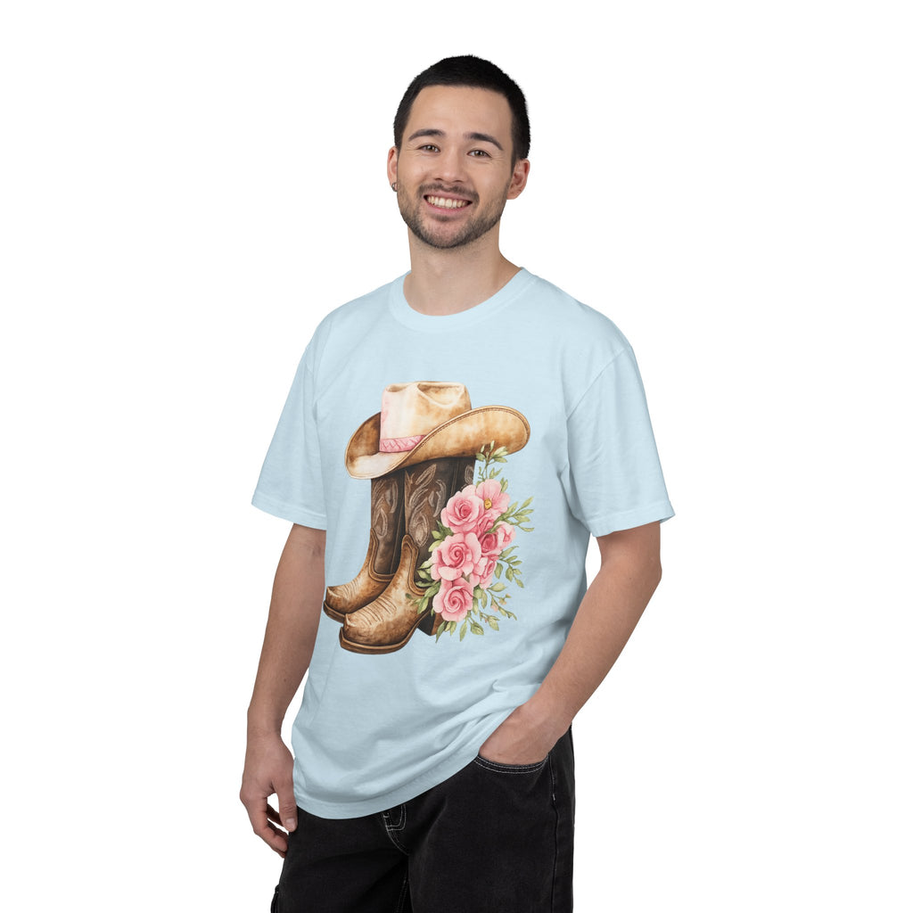 Cowboy Boots & Hat Floral T-Shirt — Western Country Floral Tee