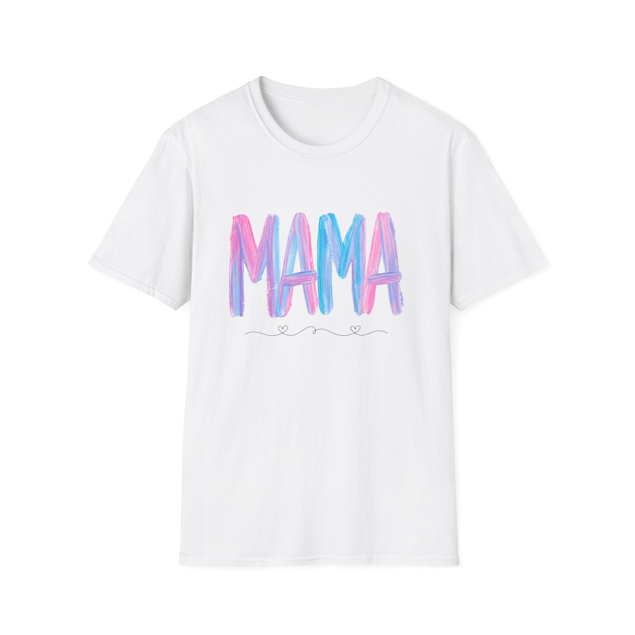 Mama Brushstroke T‑Shirt — Pastel Watercolor Mom Tee for Mother’s Day