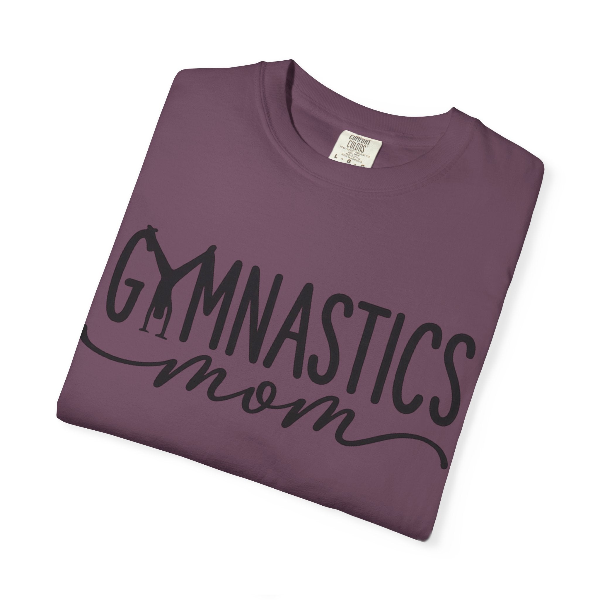 Gymnastics Mom T-Shirt — Casual White Crew Tee with Script Logo