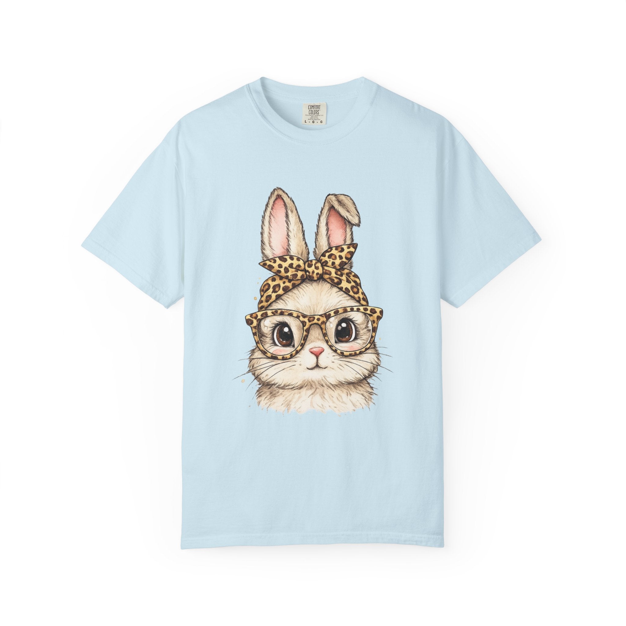 Bunny in Leopard Headband T-Shirt — Cute Vintage Rabbit Graphic Tee