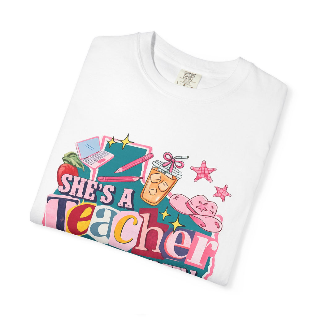 She's A Teacher I Can Tell T-Shirt — Cute Colorful Teacher Gift Tee