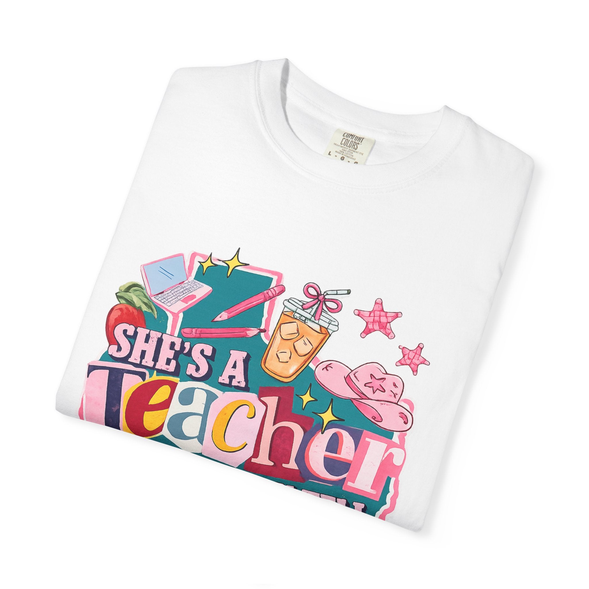 She's A Teacher I Can Tell T-Shirt — Cute Colorful Teacher Gift Tee