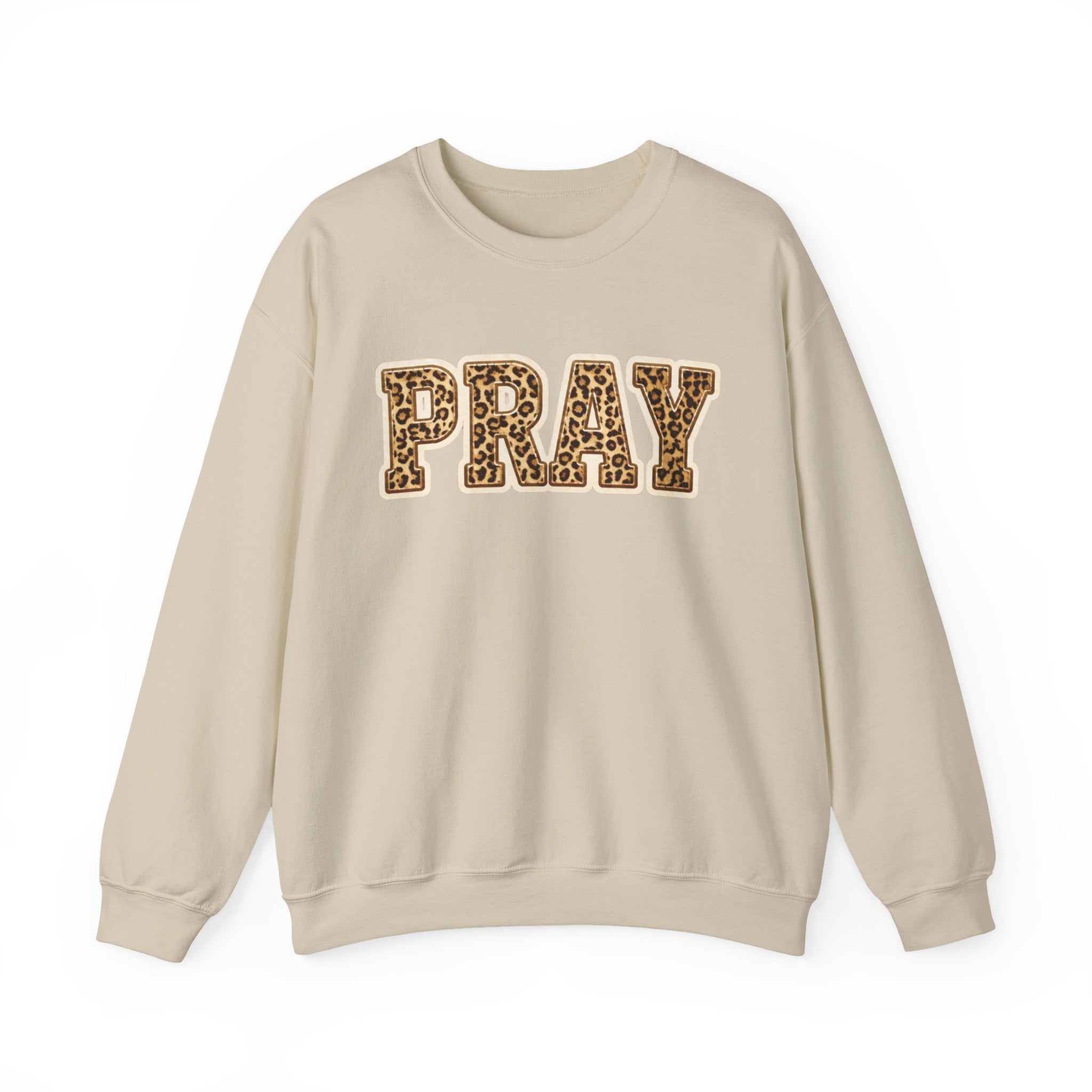 Pray Leopard Print Crewneck Sweatshirt