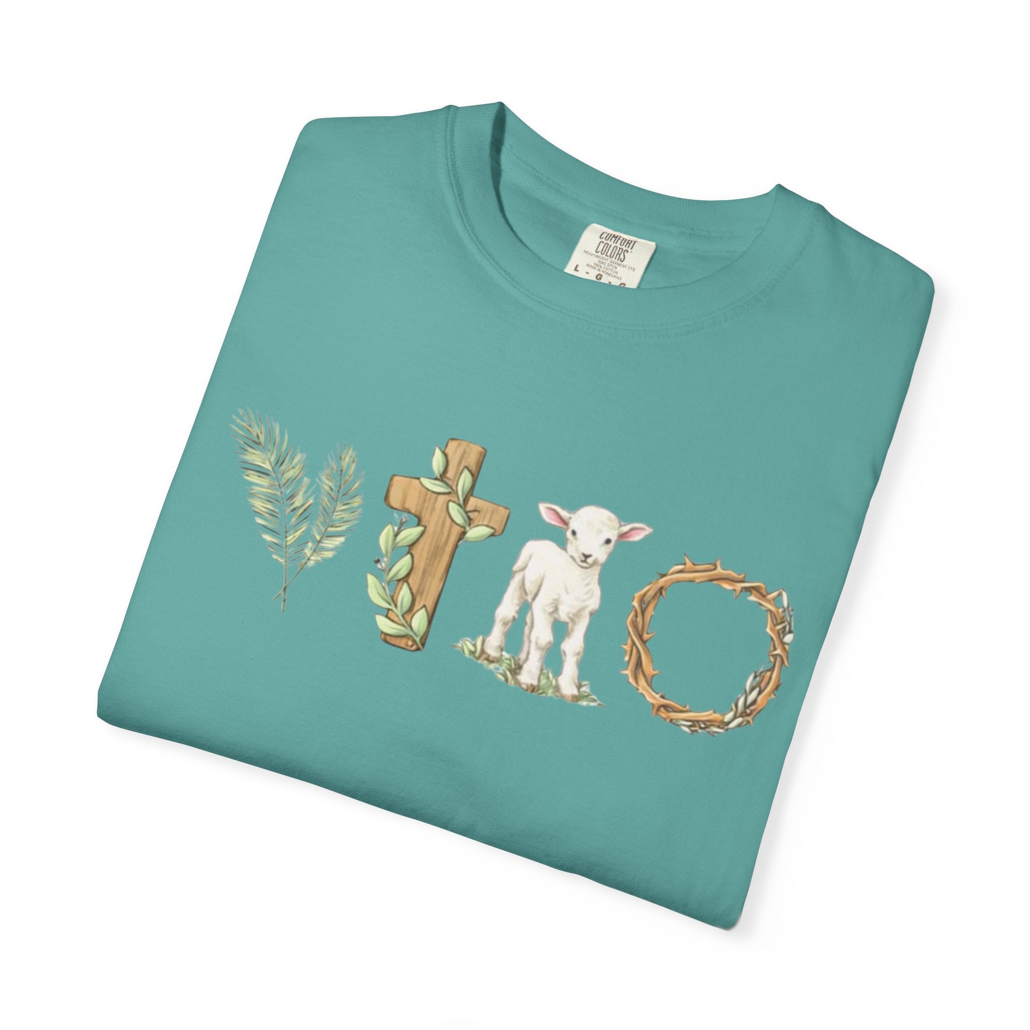 Easter Floral Cross & Lamb T-Shirt