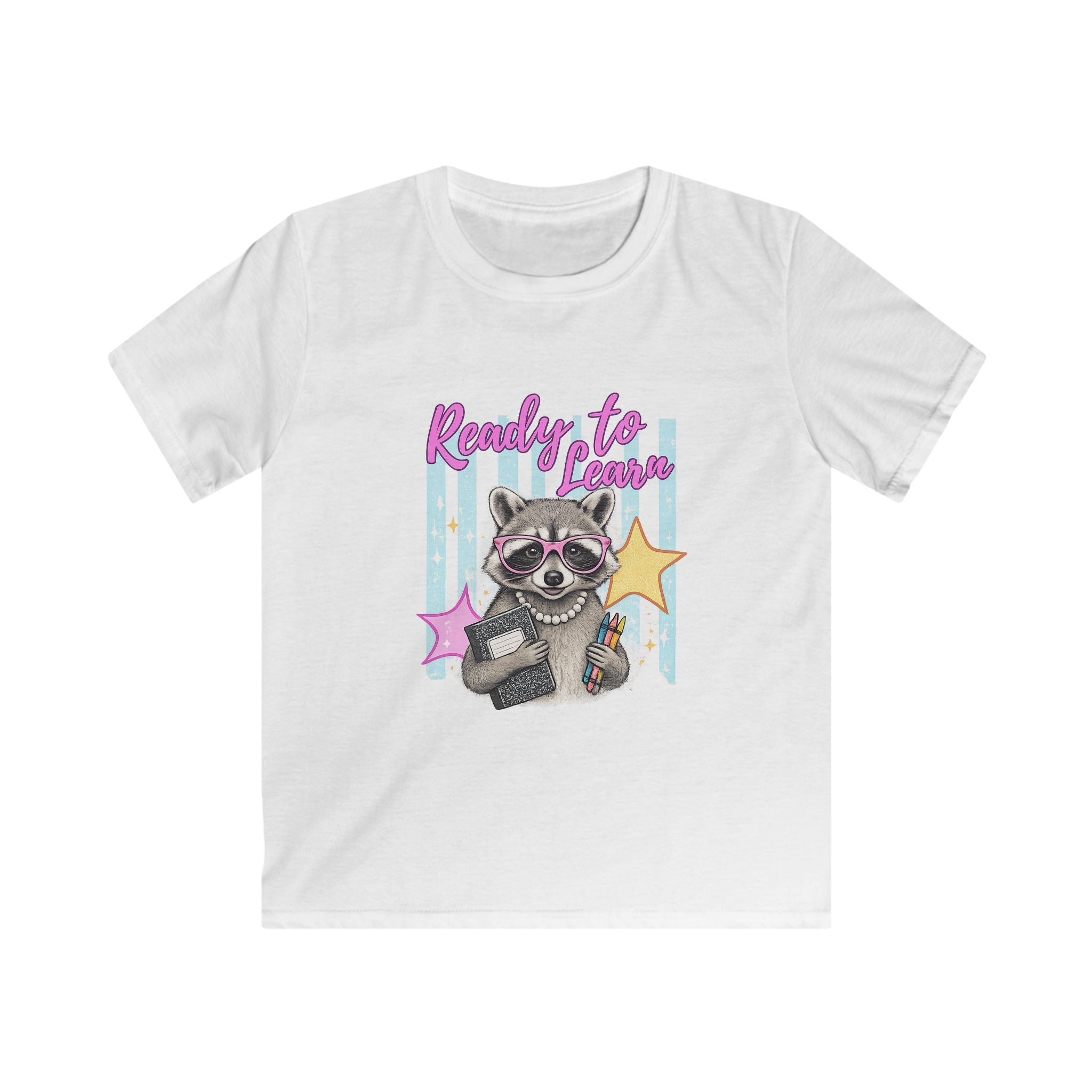Kids Tee — 'Ready to Learn' Raccoon School Shirt