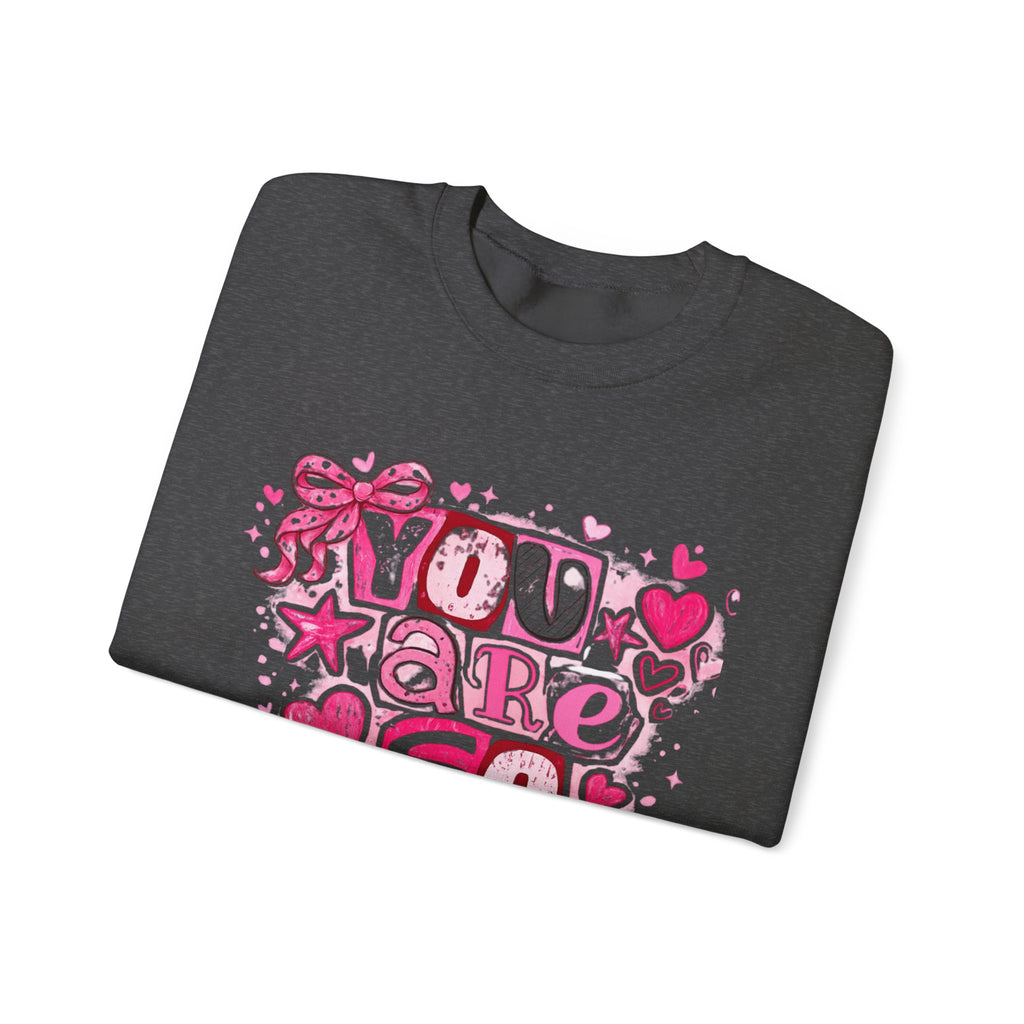 Crewneck Sweatshirt — "You Are So Loved" Christian Heart Design (John 3:16)
