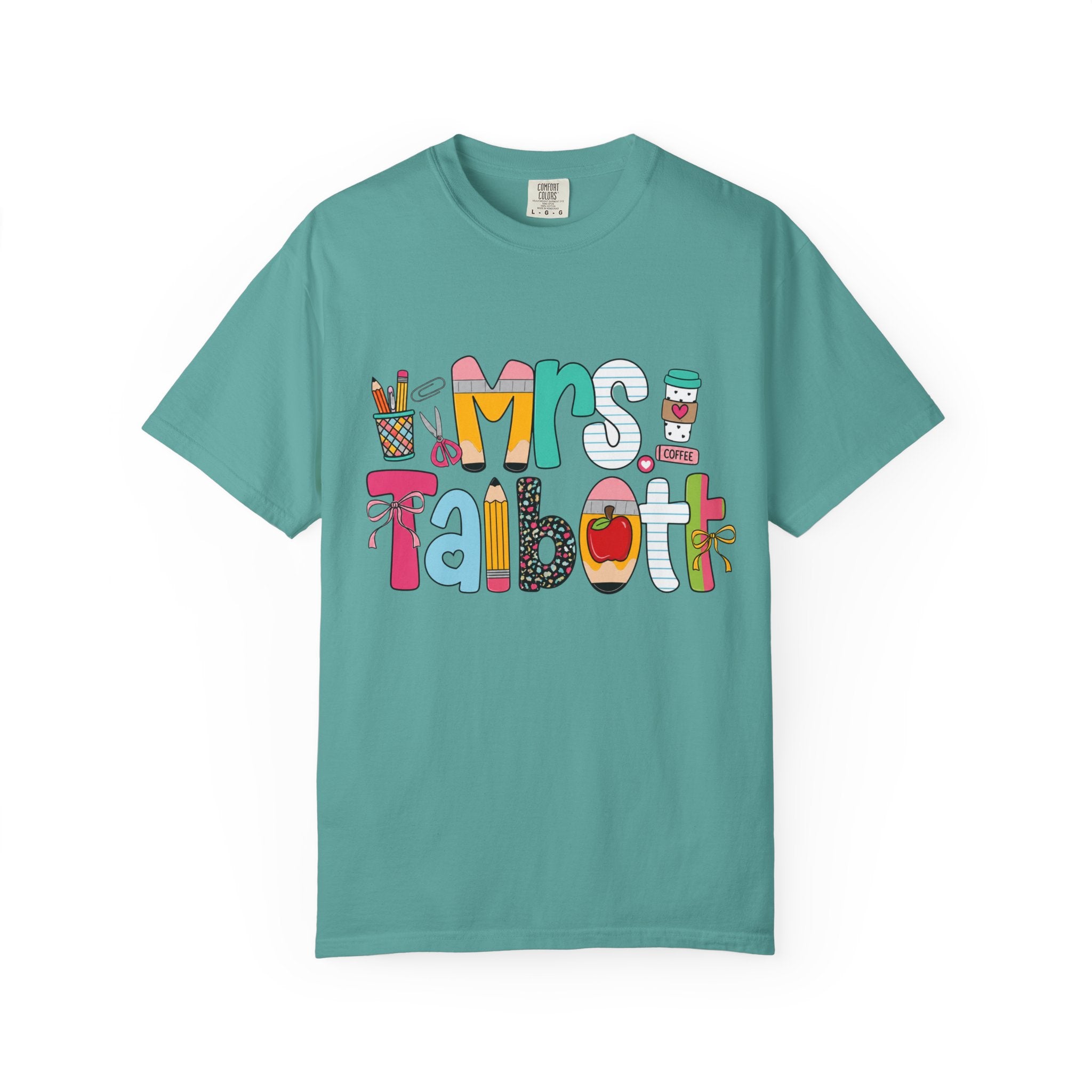 Teacher Name T‑Shirt — "Mrs. Talbott" Cute Classroom Doodle Design