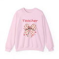 Teacher Bow Sweatshirt - Cute Heart Print Teacher Crewneck