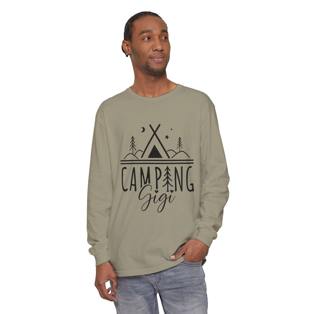 Camping Gigi Long Sleeve Tee — Graphic Camping Tent Shirt for Grandmothers