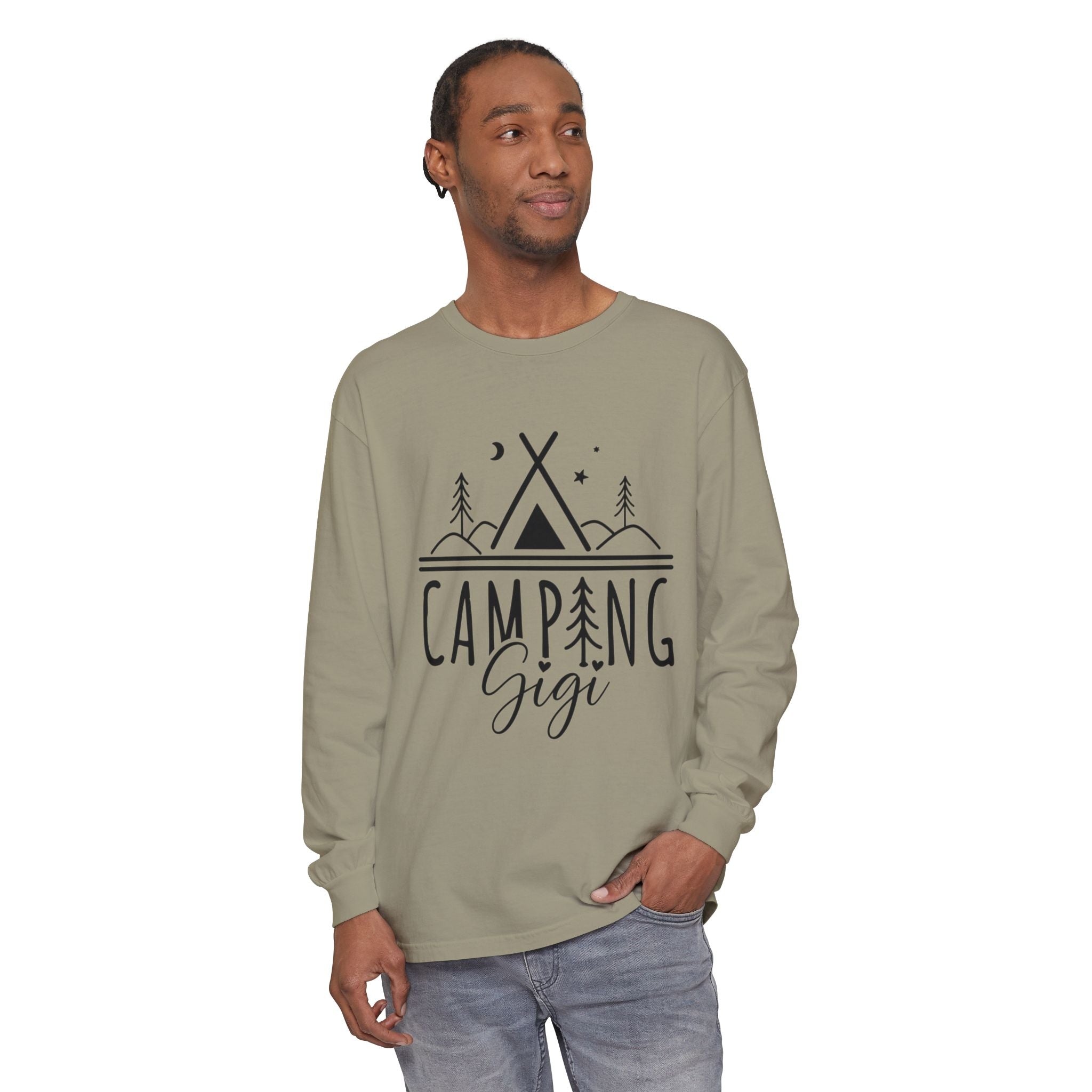 Camping Gigi Long Sleeve Tee — Graphic Camping Tent Shirt for Grandmothers