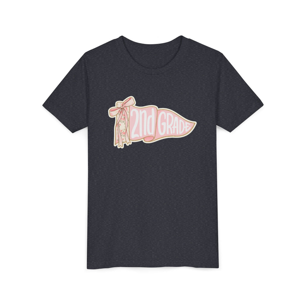 2nd Grade Pennant Kids T‑Shirt — Cute Pink Back-to-School Tee for Girls
