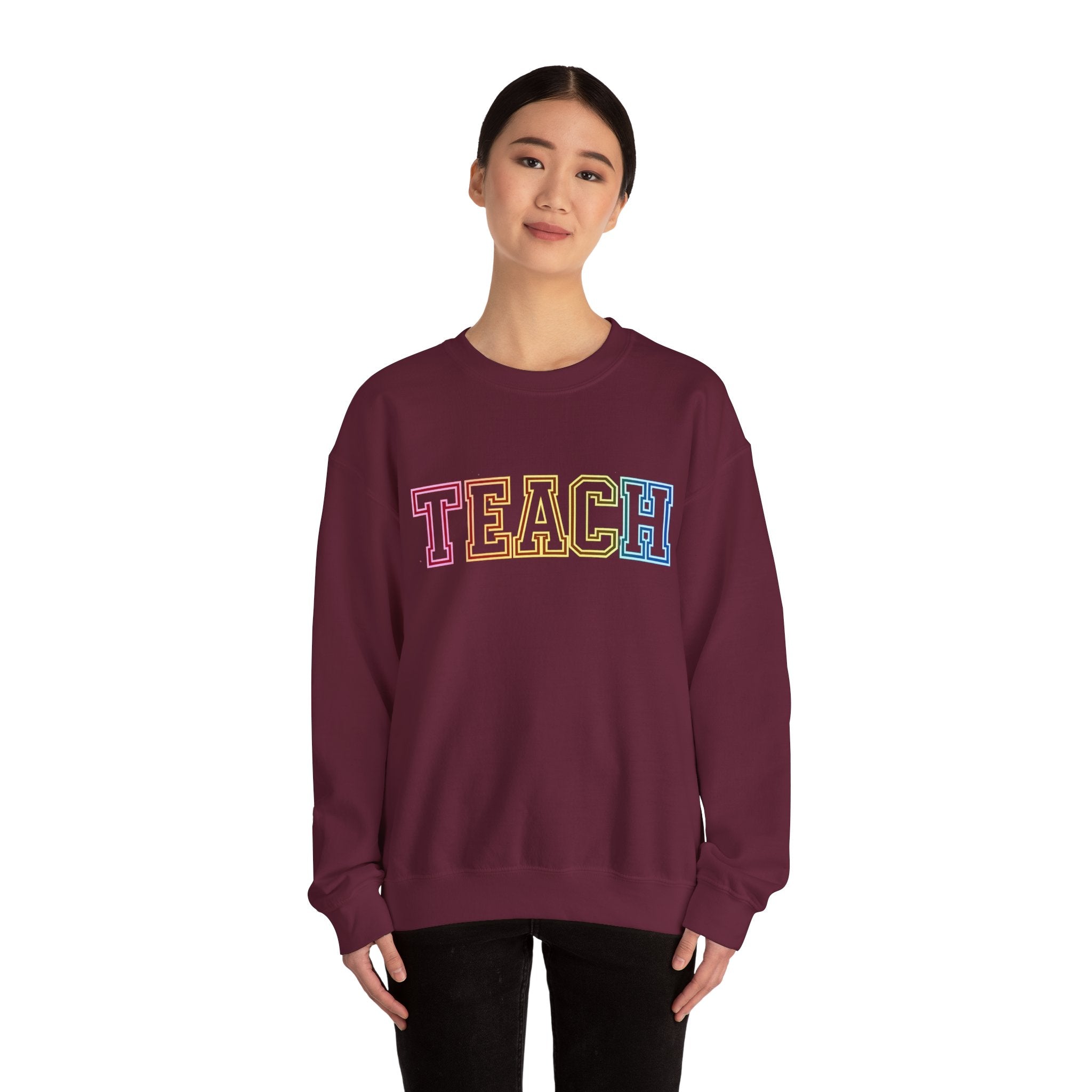 Teacher Rainbow 'TEACH' Crewneck Sweatshirt