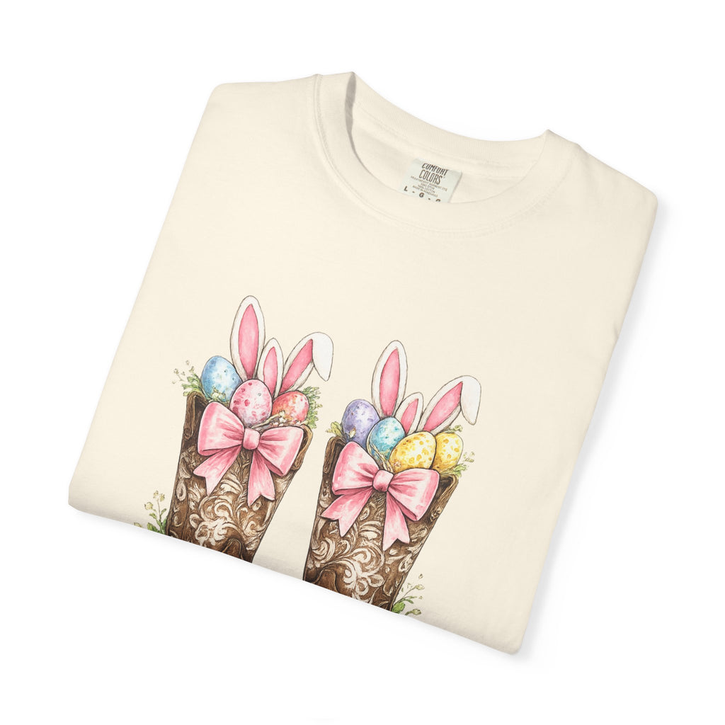 Howdy Easter Cowboy Boots T-Shirt — Western Easter Graphic Tee