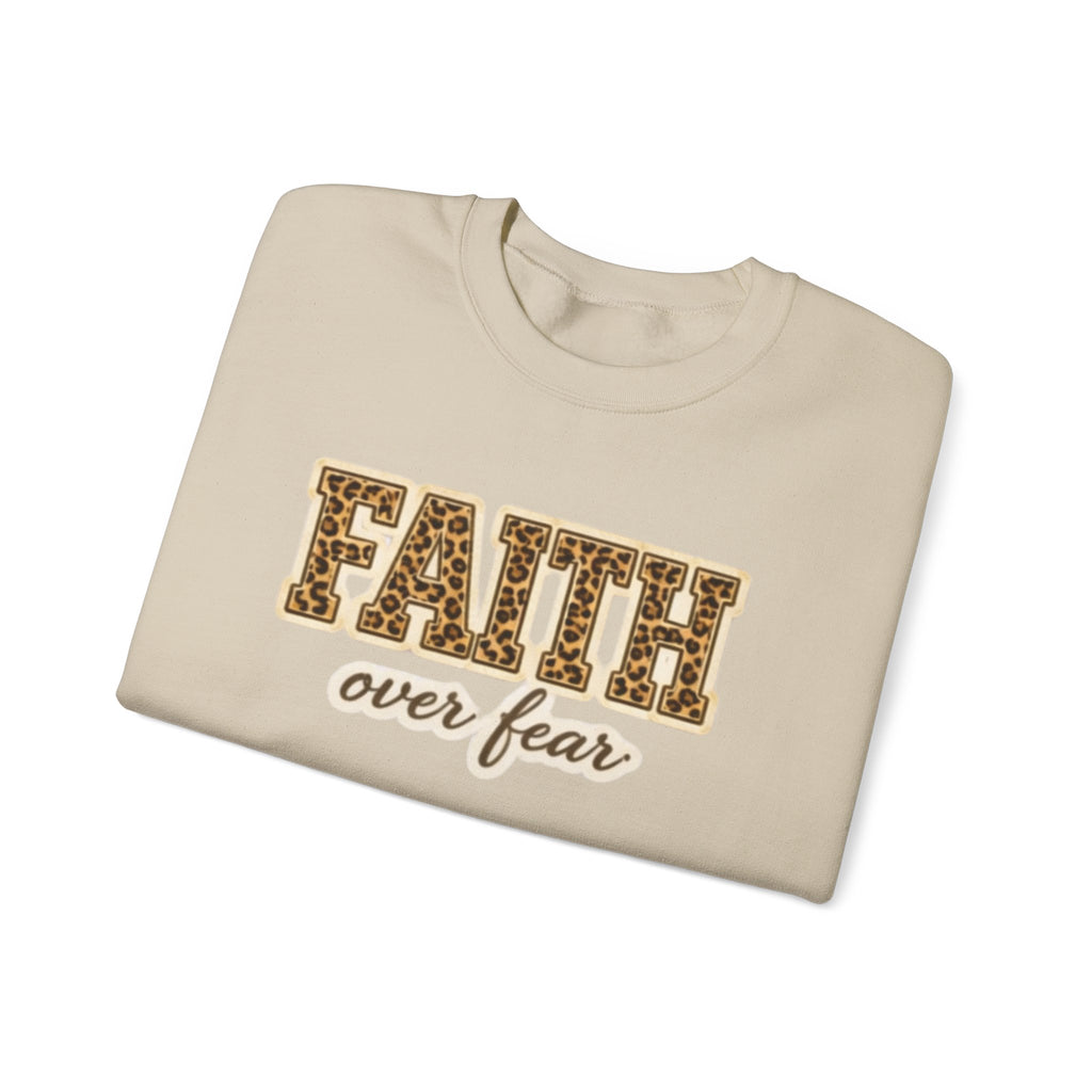 Faith Over Fear Leopard Graphic Sweatshirt