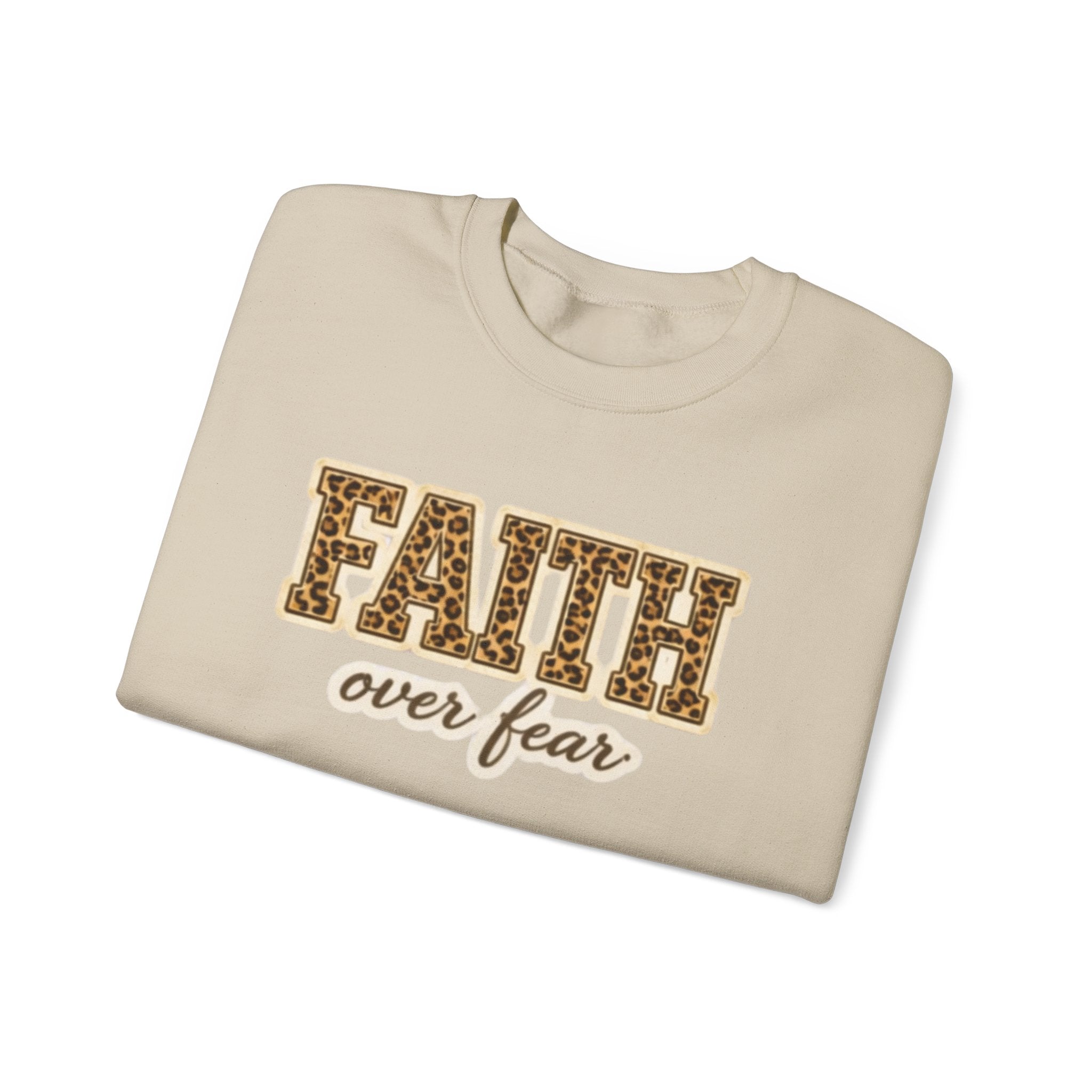 Faith Over Fear Leopard Graphic Sweatshirt